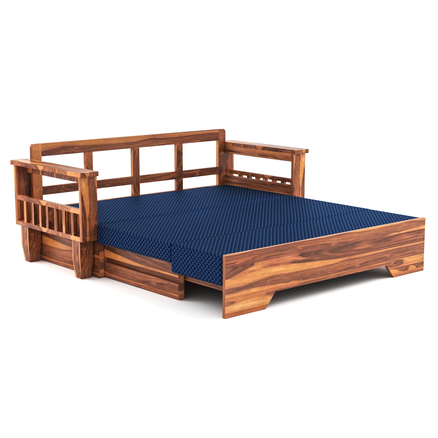 Shisham Wood 3-seater Sofa with Classic Grain - Classic - Honey - image 5