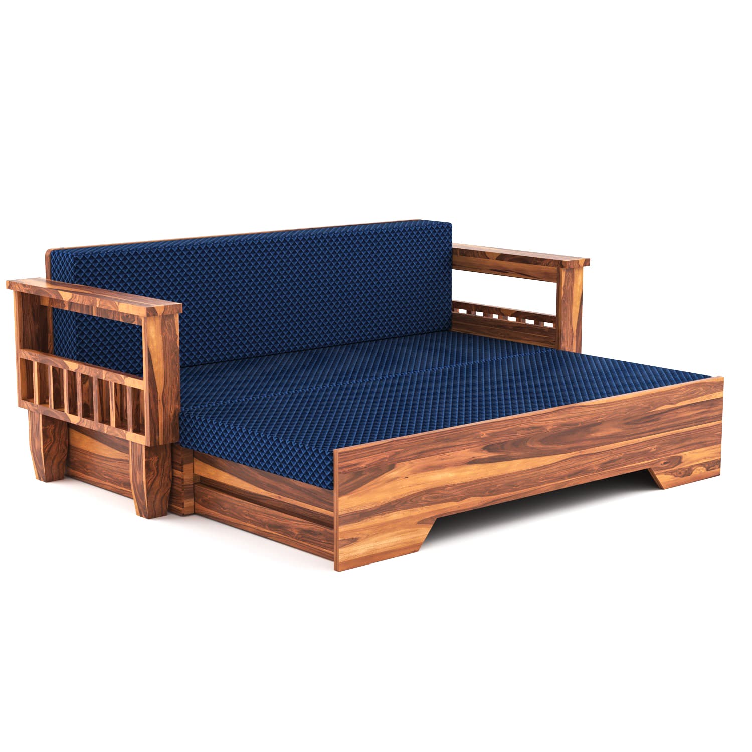 Shisham Wood 3-seater Sofa with Classic Grain - Classic - Honey - image 7