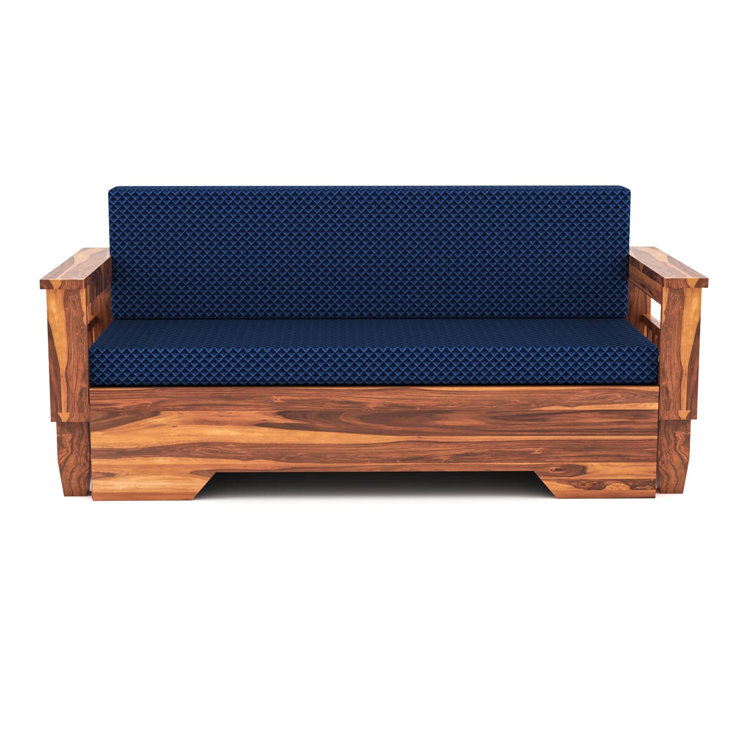 Shisham Wood 3-seater Sofa with Classic Grain - Classic - Honey - image 8