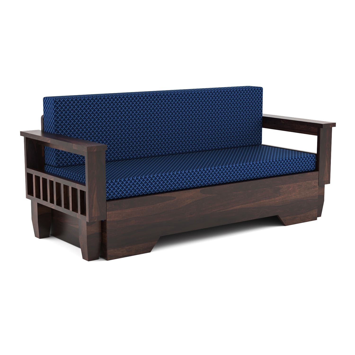 Shisham Wood 3-seater Sofa with Classic Grain - Classic - Walnut - image 8