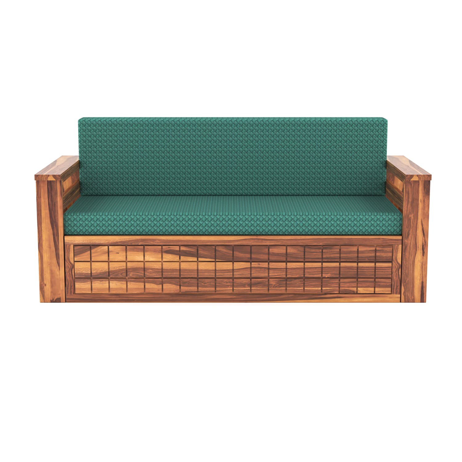 Shisham Wood 3-seater Sofa with GridLock - Contemporary - Honey - image 7