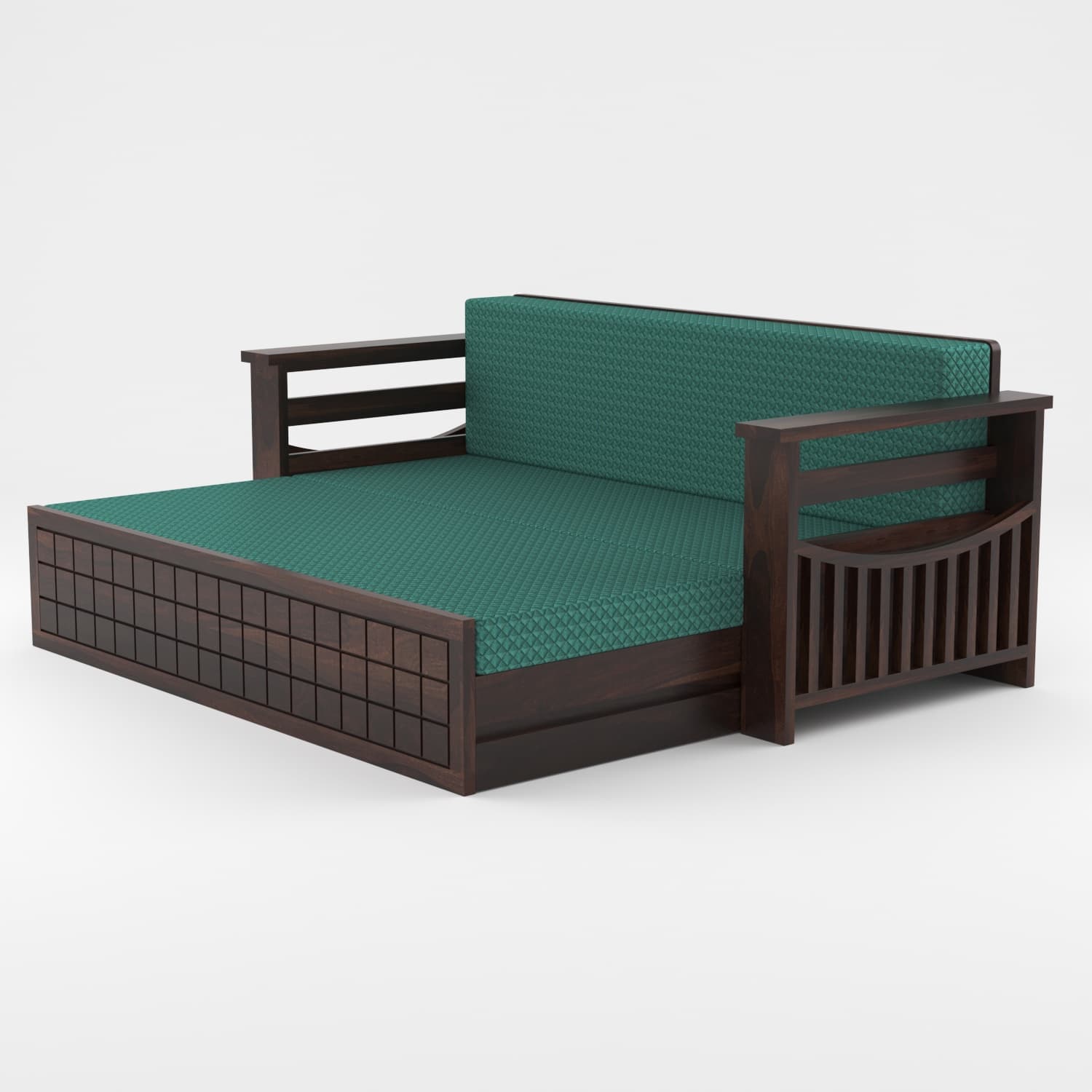Shisham Wood 3-seater Sofa with GridLock - Contemporary - Walnut - image 7