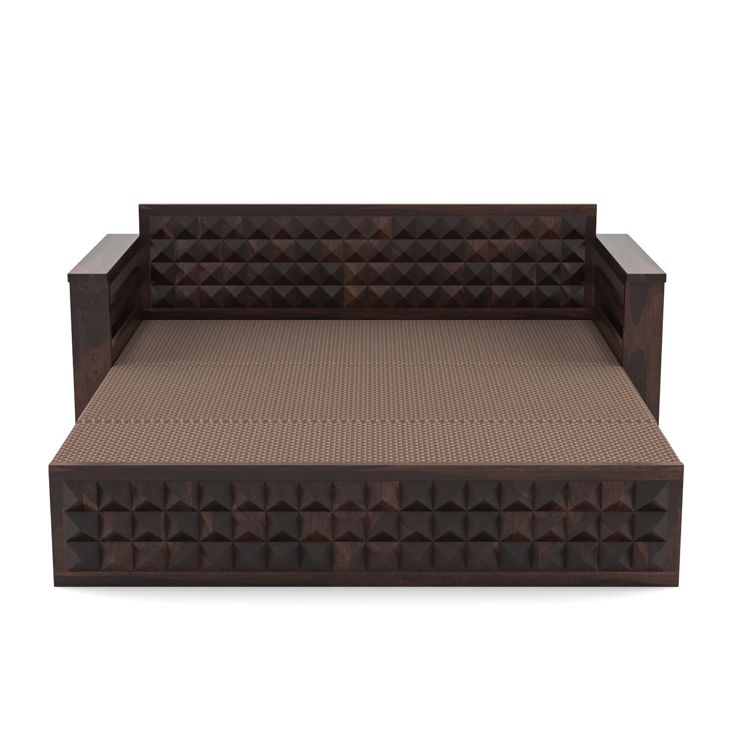 Shisham Wood 3-seater Sofa with Heritage Brick-Art - Heritage - Walnut - image 7