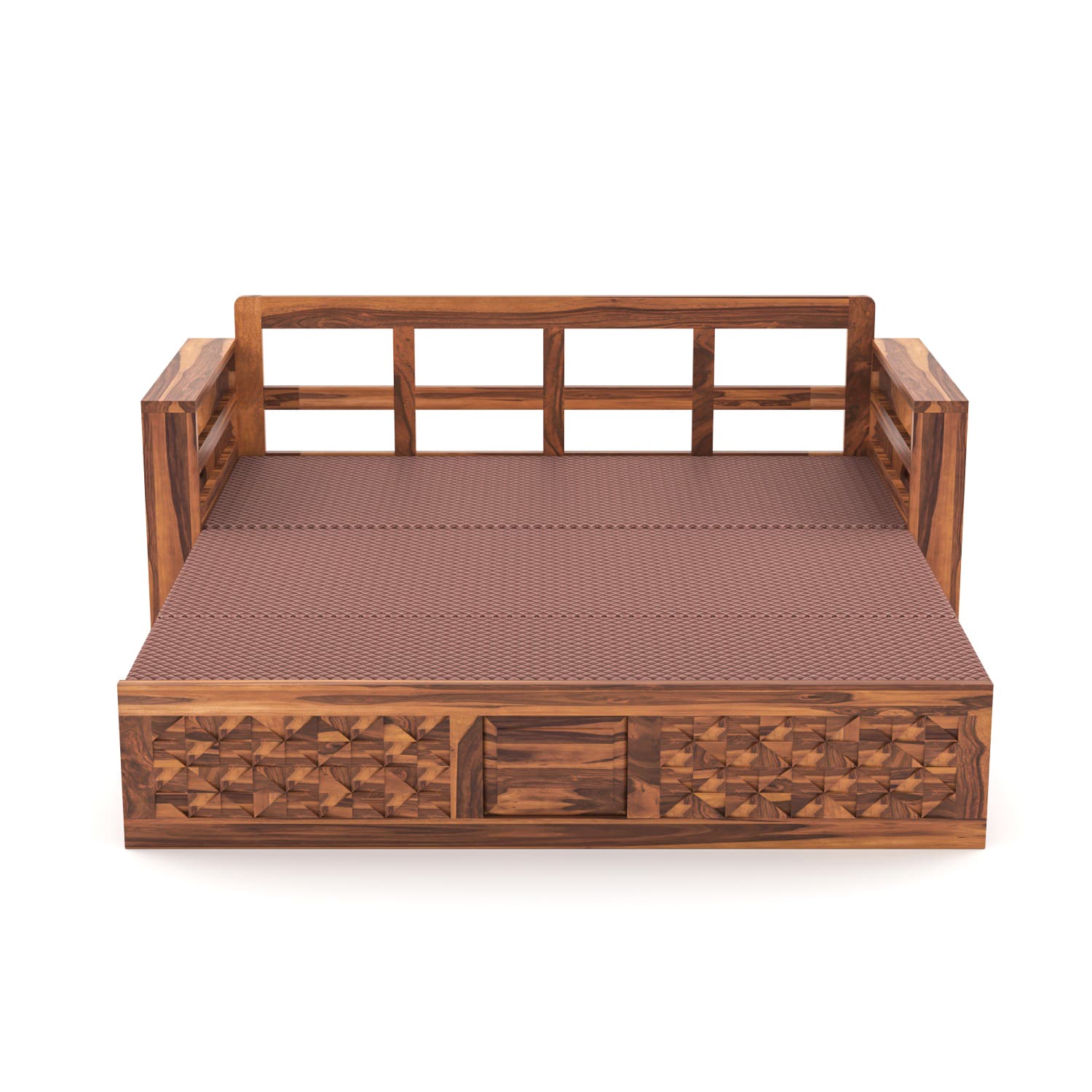 Shisham Wood 3-seater Sofa with Mandala-Craft - Ethnic - Honey - image 7