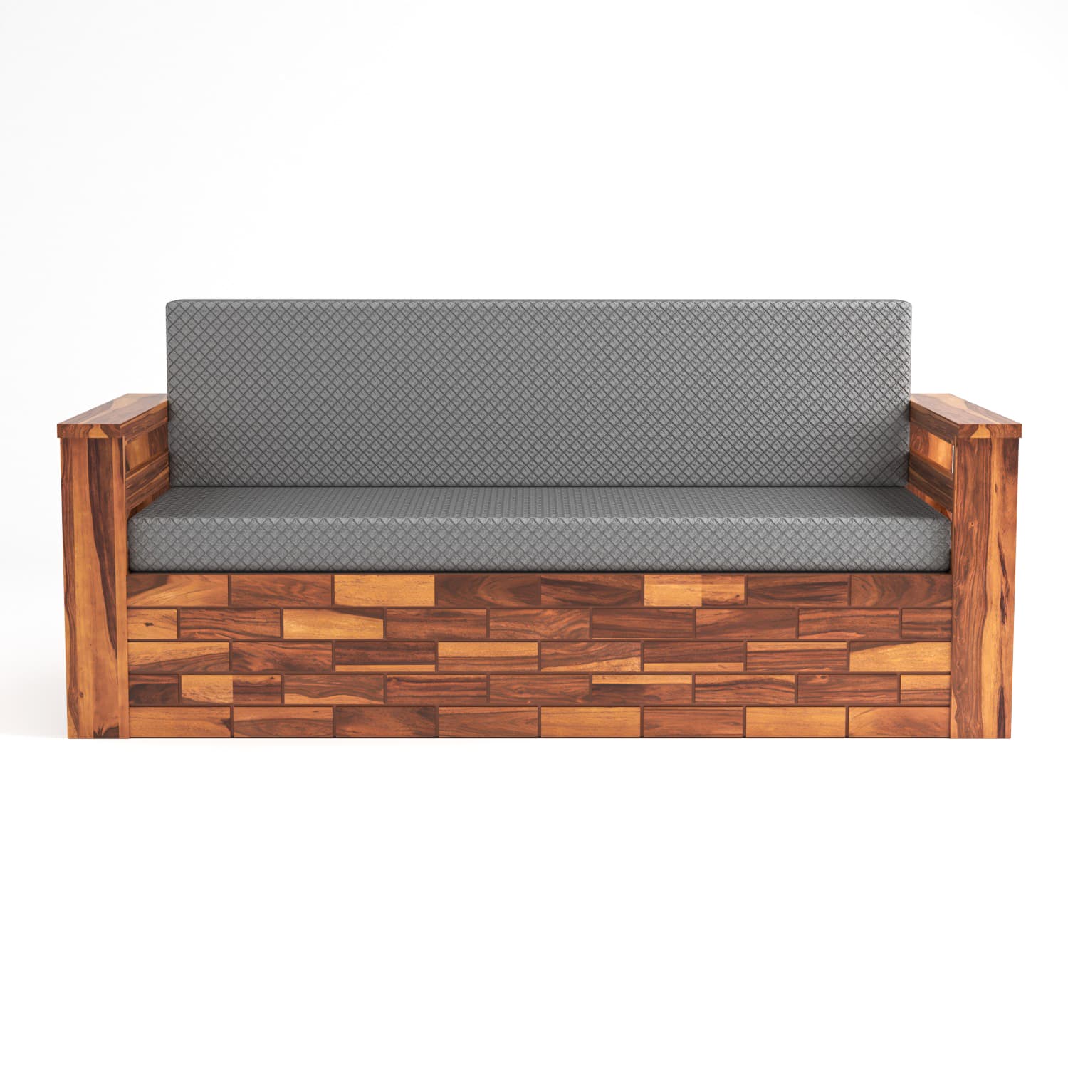Shisham Wood 3-seater Sofa with UrbanBrick - Urban - Honey - image 8