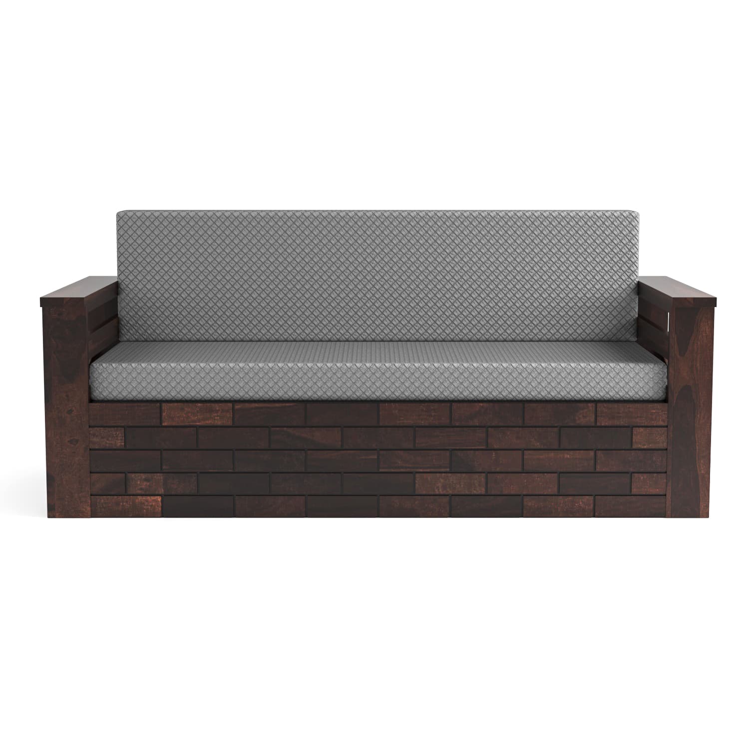Shisham Wood 3-seater Sofa with UrbanBrick - Urban - Walnut - image 3