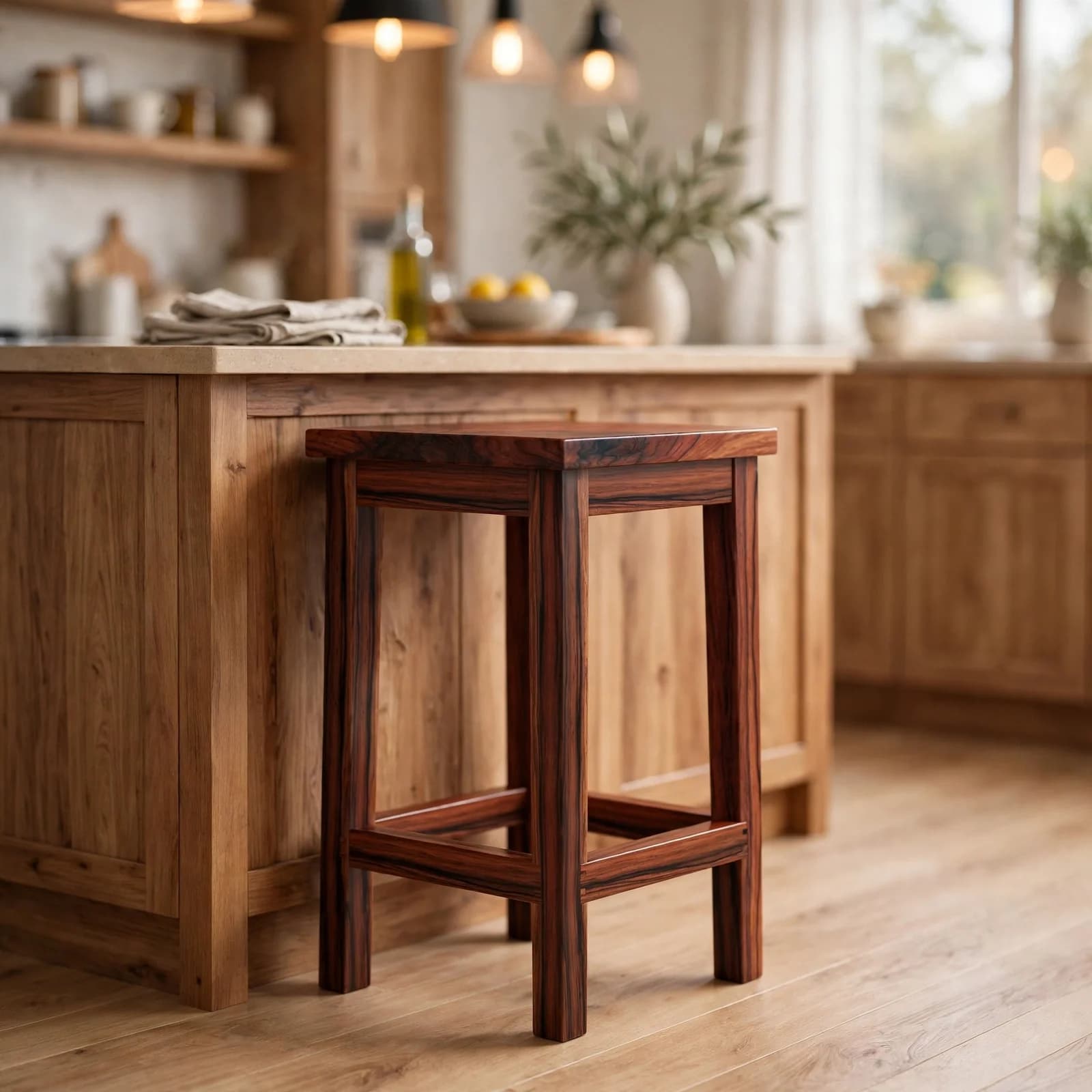 Sheesham Wood Bar Stool - Honey Finish