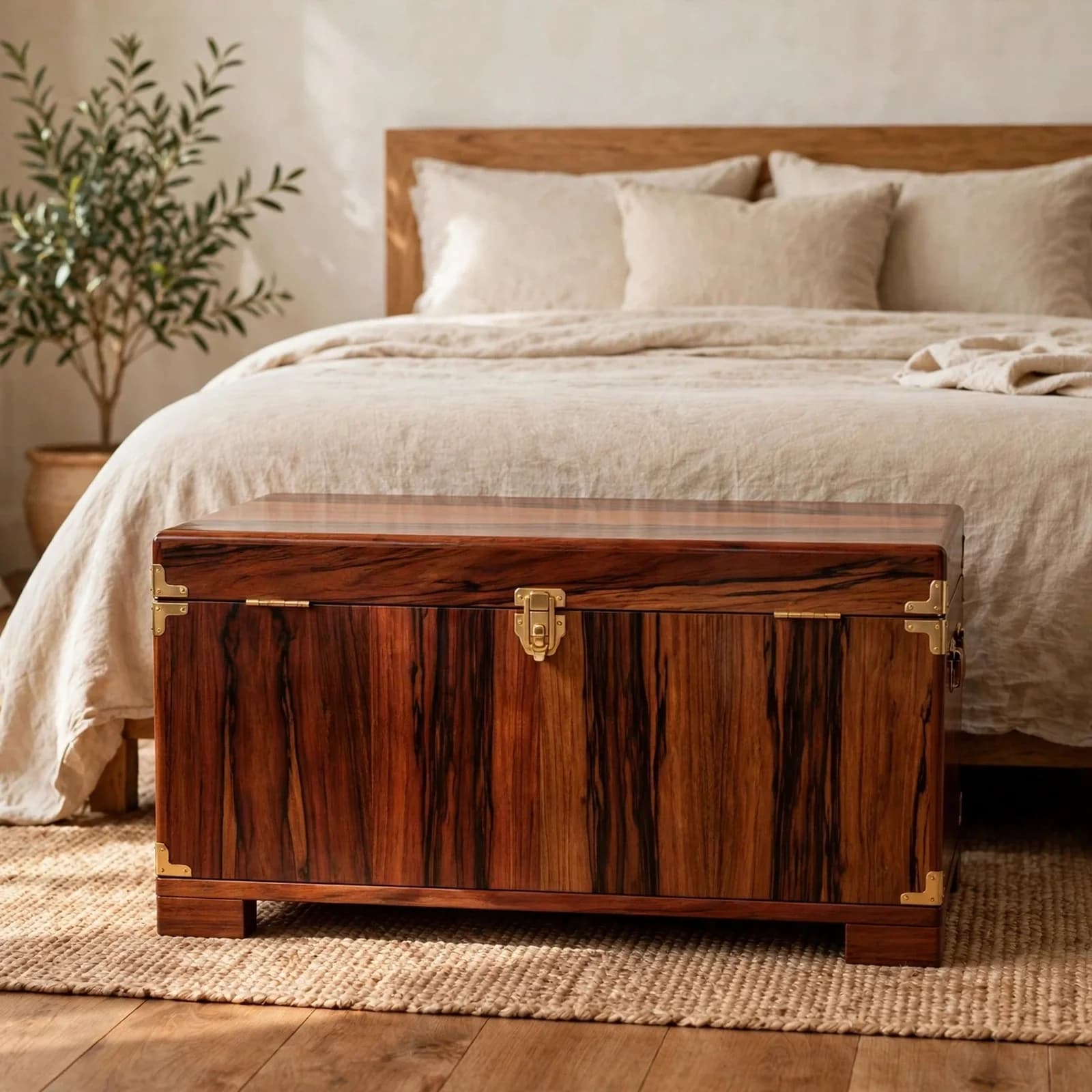 Sheesham Wood Chest & Trunk - Honey Finish