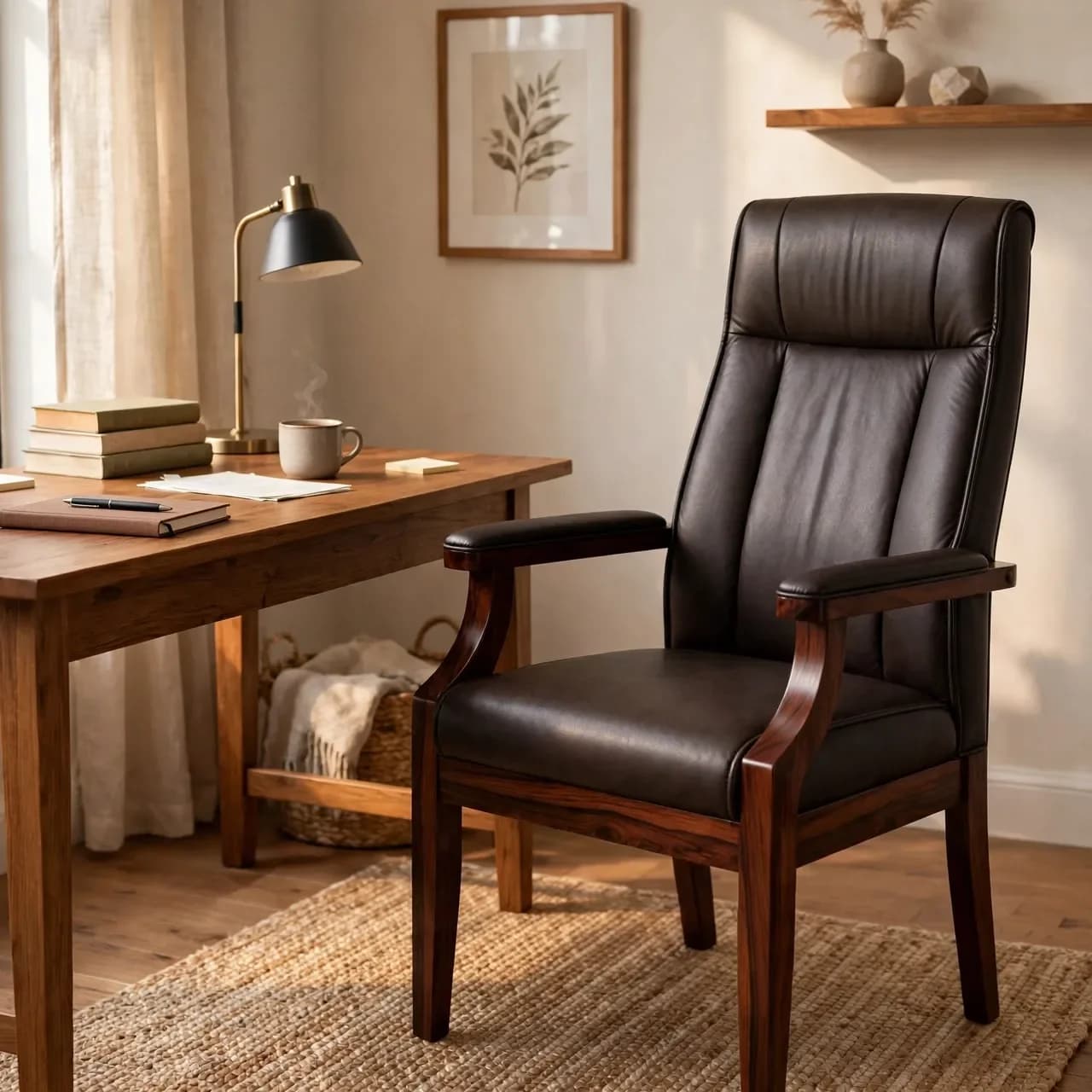 Sheesham Wood Executive Chair - Honey Finish