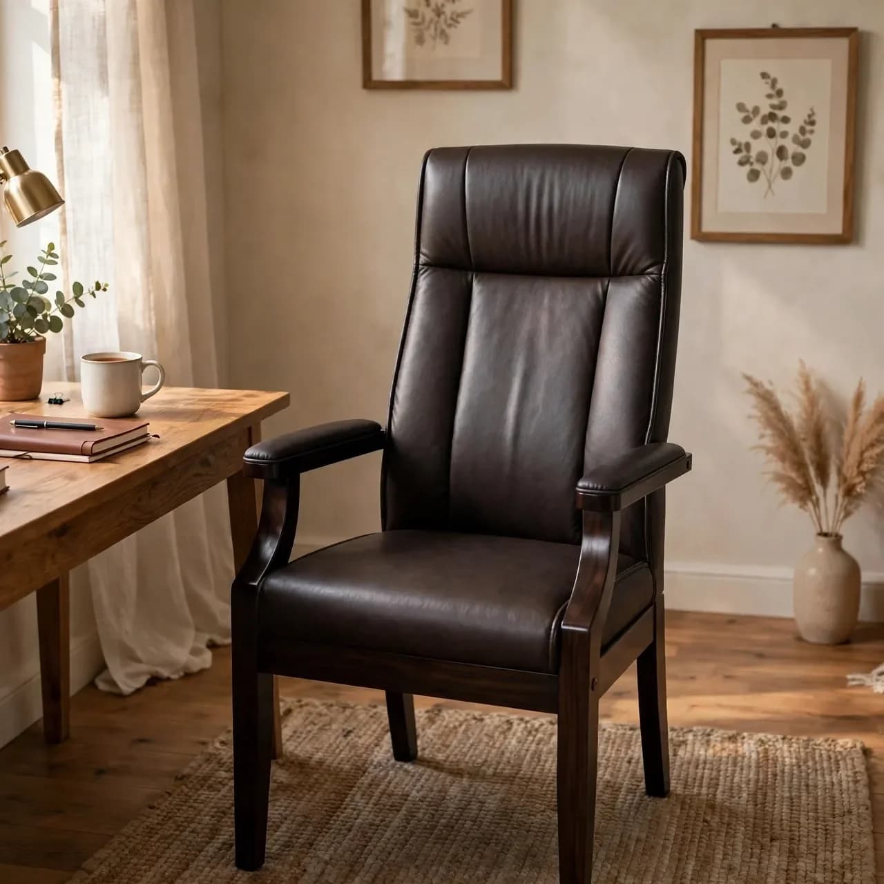 Sheesham Wood Executive Chair - Walnut Finish