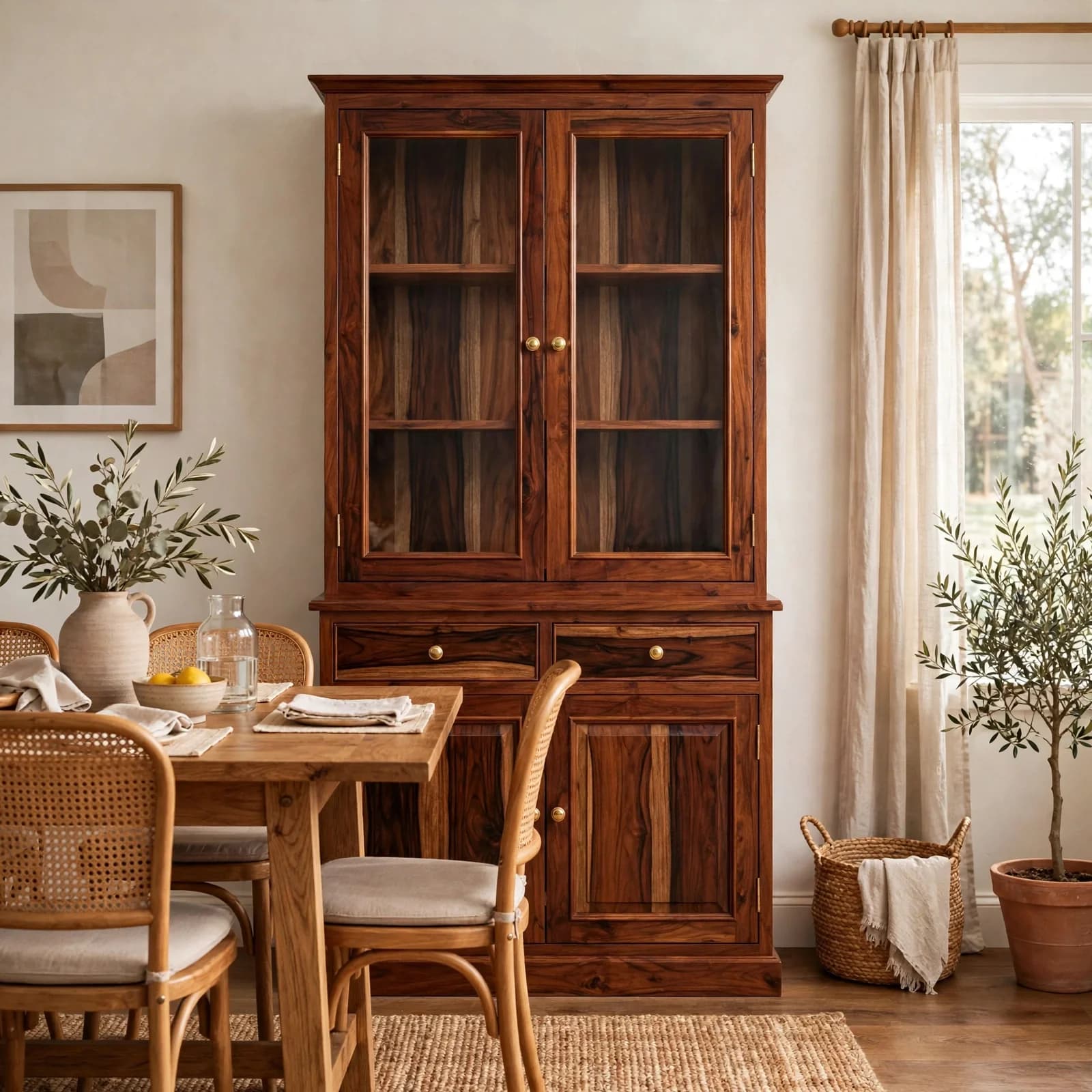 Sheesham Wood Hutch - Honey Finish