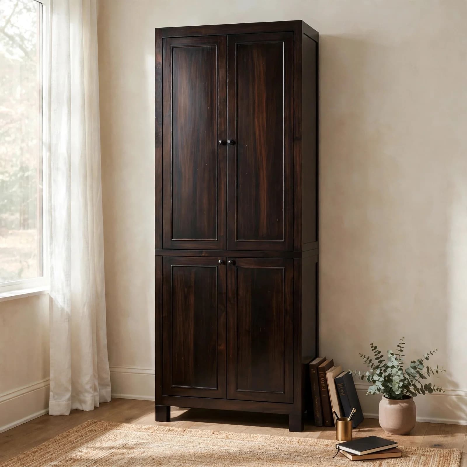 Sheesham Wood Office Bookshelf - Walnut Finish