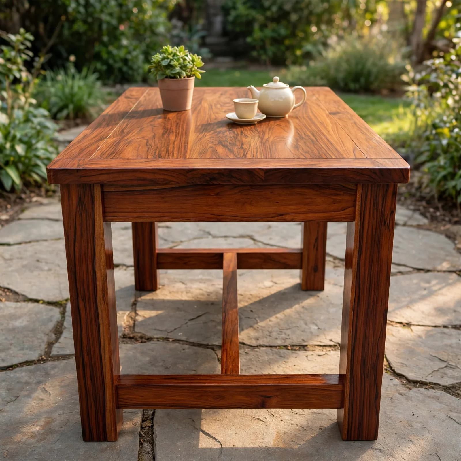 Sheesham Wood Outdoor Table - Honey Finish