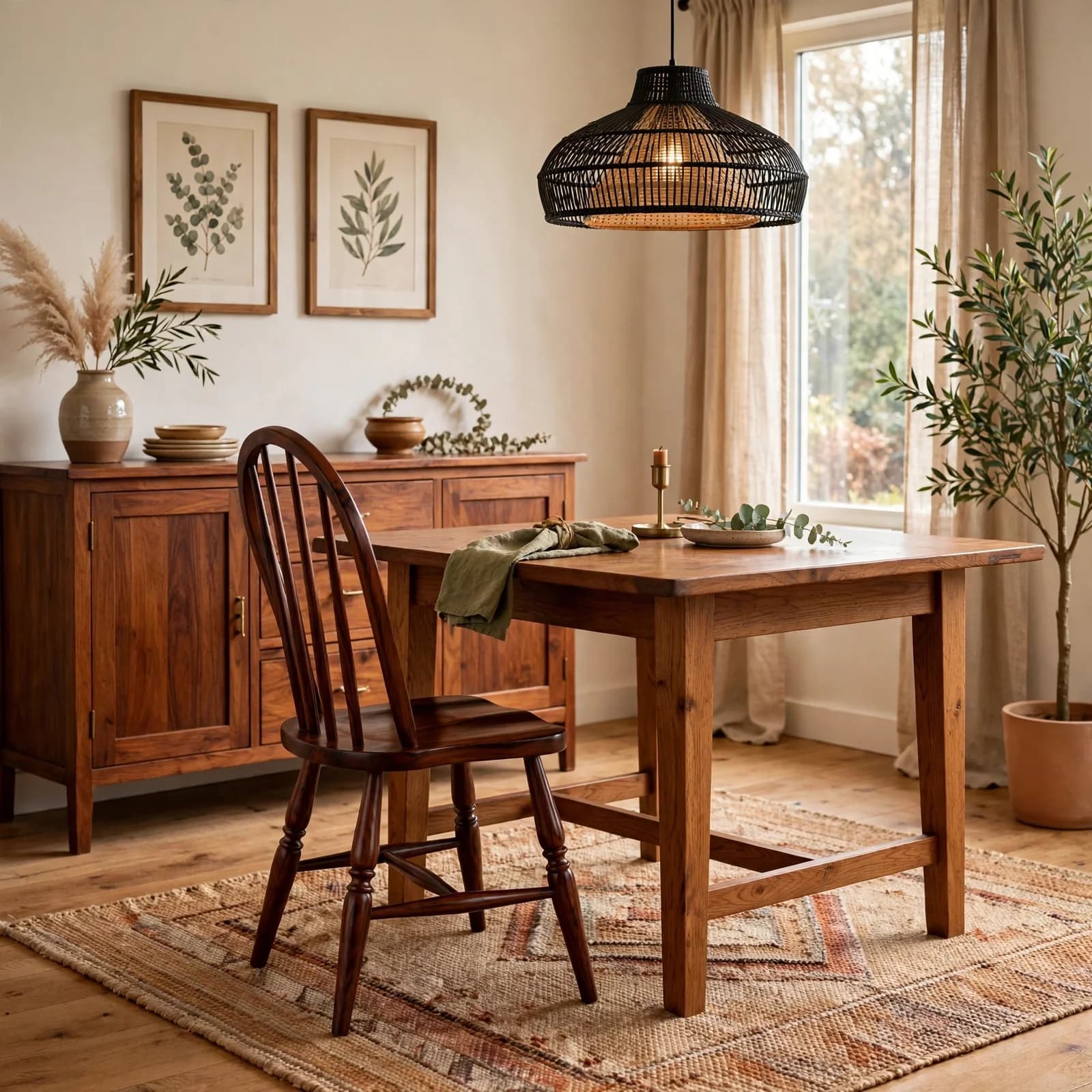 Sheesham Wood Windsor Chair - Honey Finish