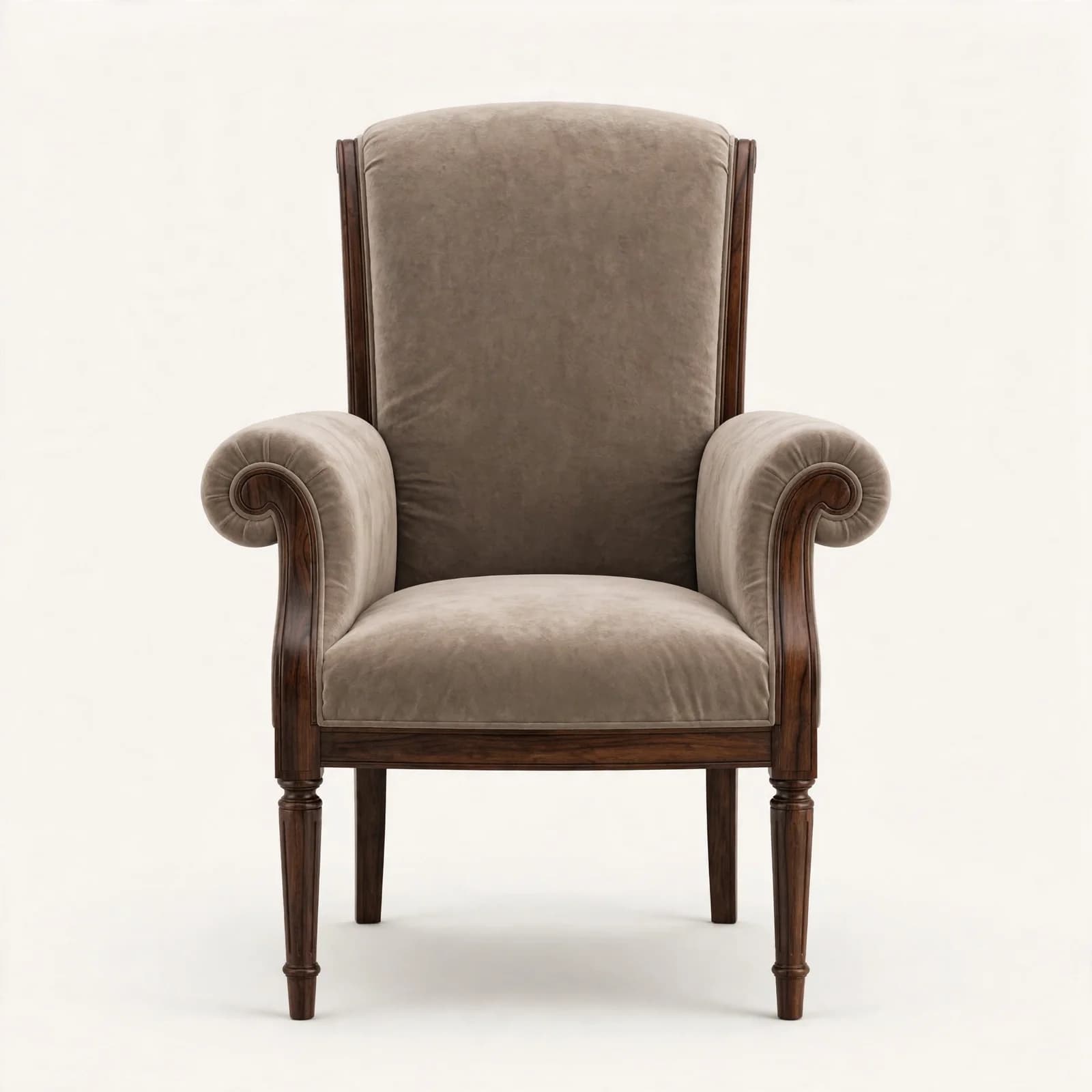 Scroll Arm Classic Sheesham Wood Bedroom Chair