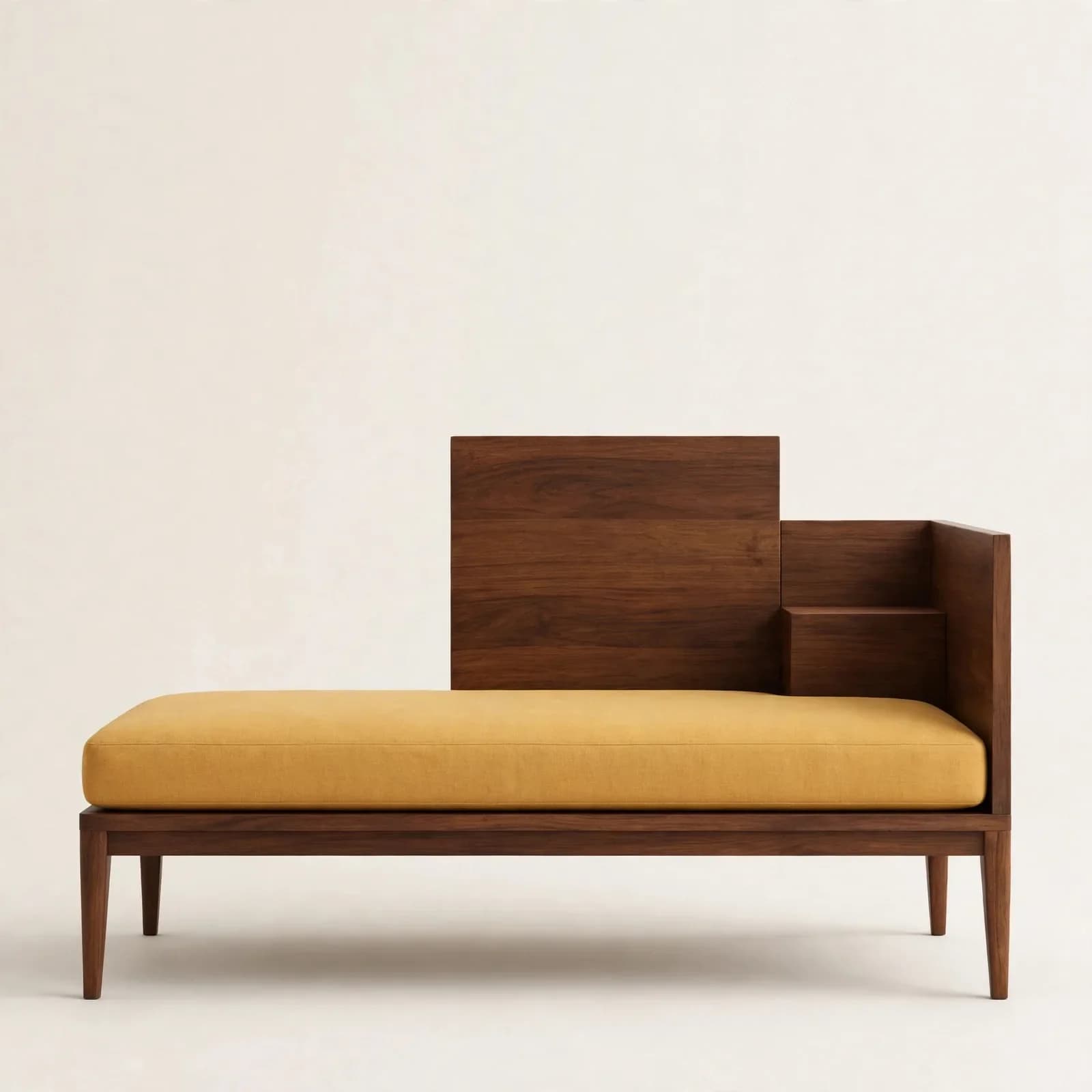 Asym Contemporary Sheesham Wood Chaise Lounge
