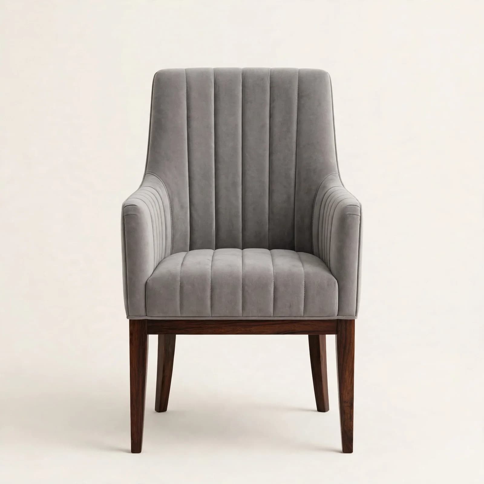 Channel Tufted Classic Sheesham Wood Bedroom Chair