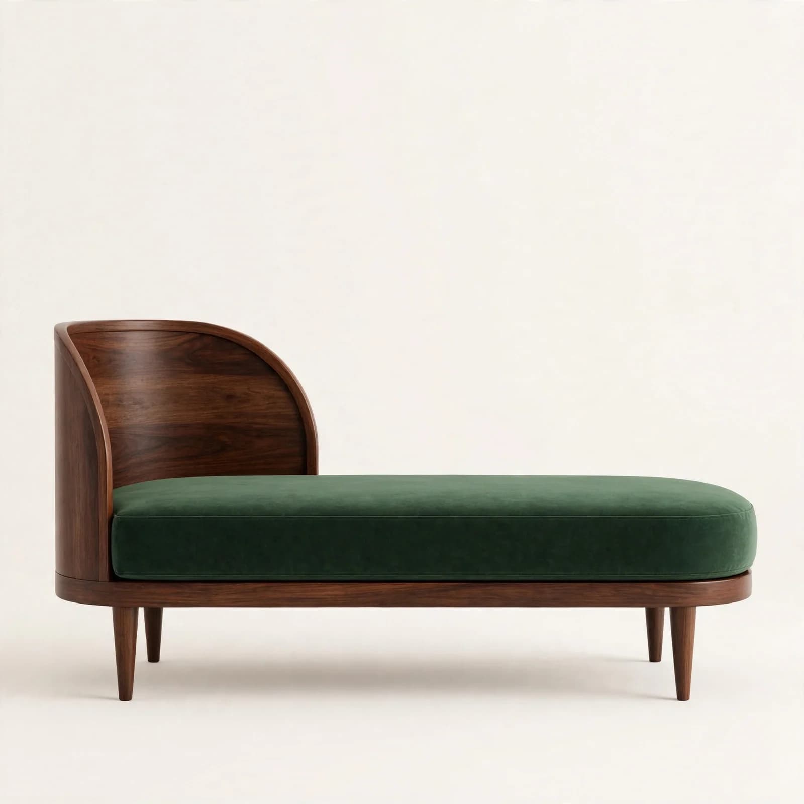 Barrel Contemporary Sheesham Wood Chaise Lounge
