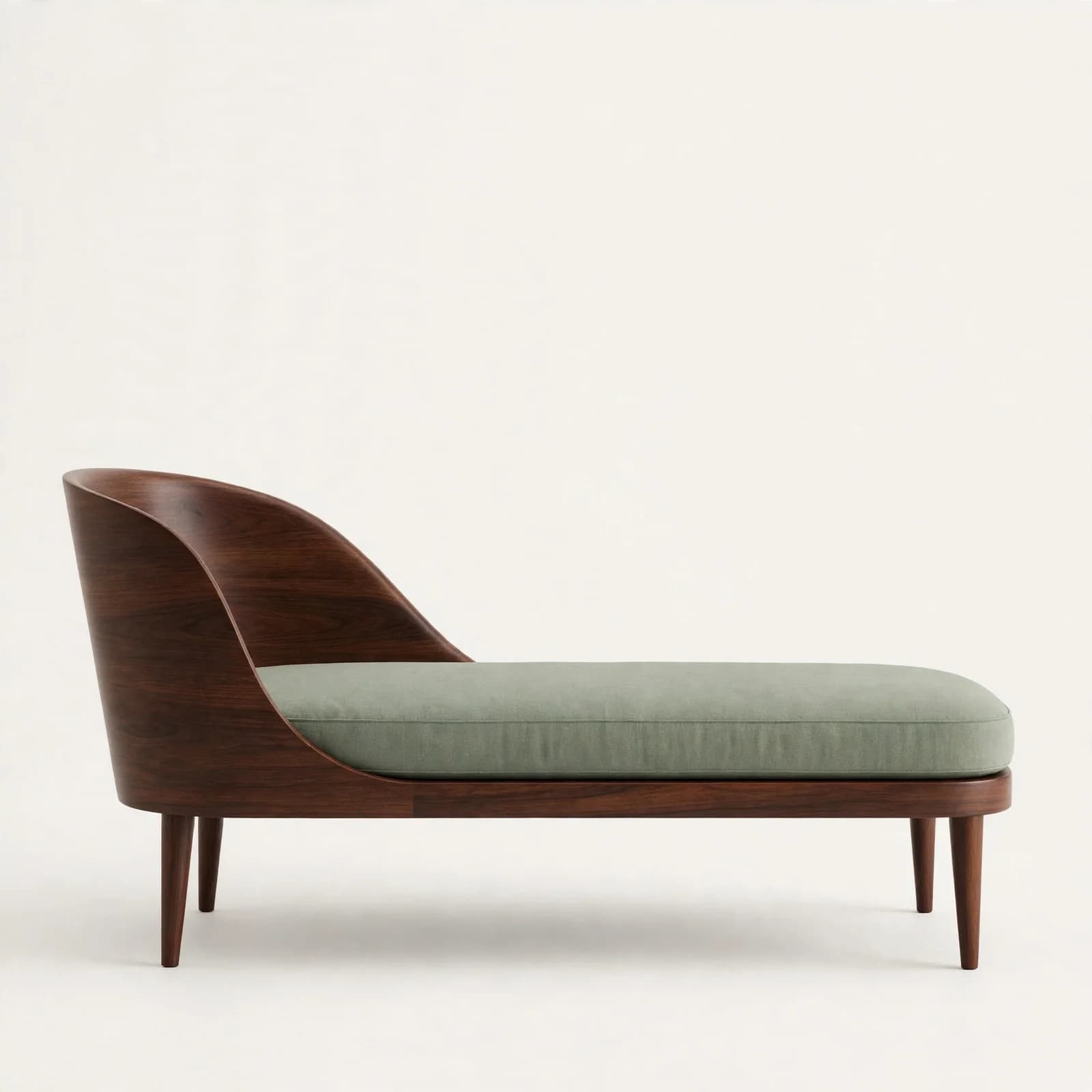 Curve Contemporary Sheesham Wood Chaise Lounge