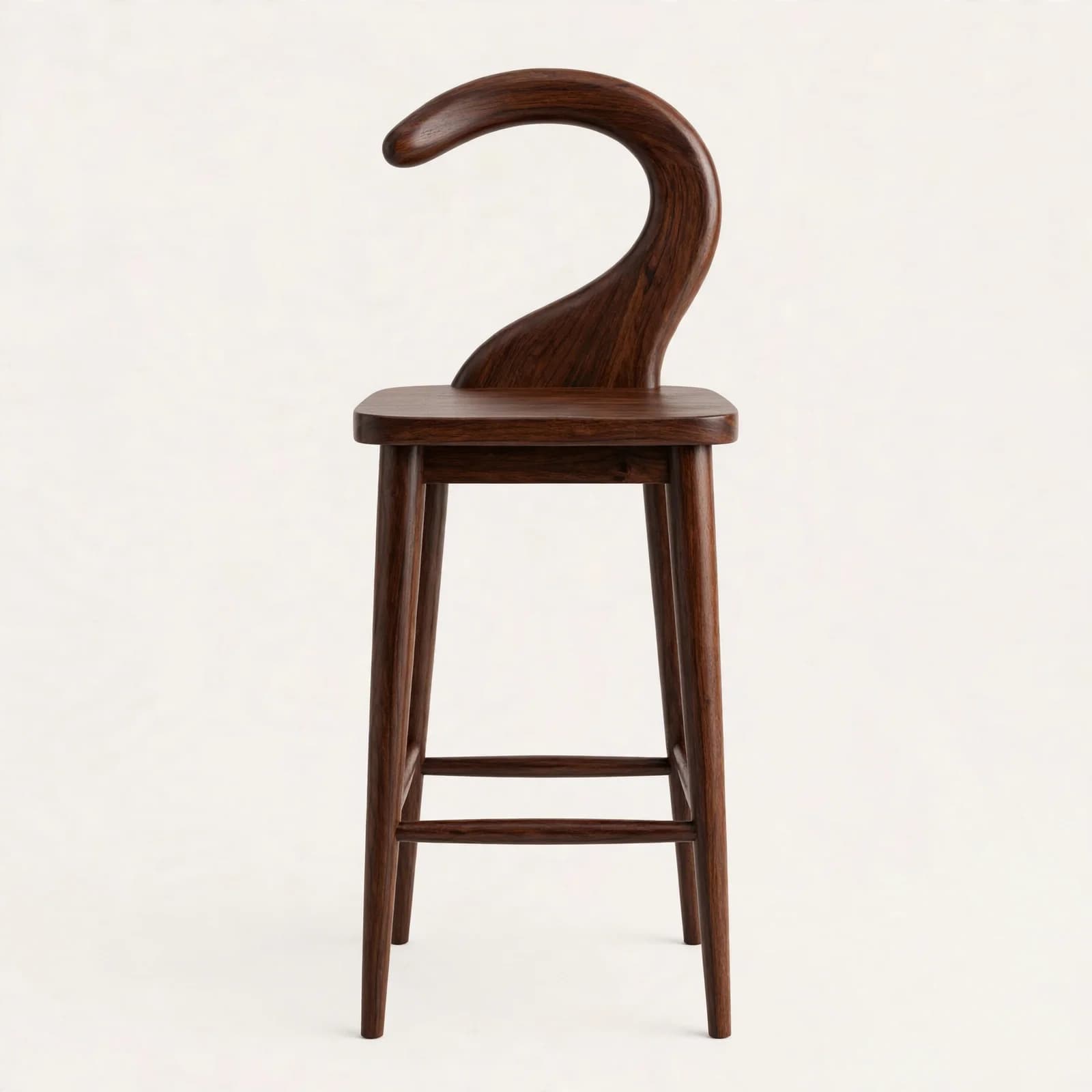 Swan Back Modern Sheesham Wood Bar Stool