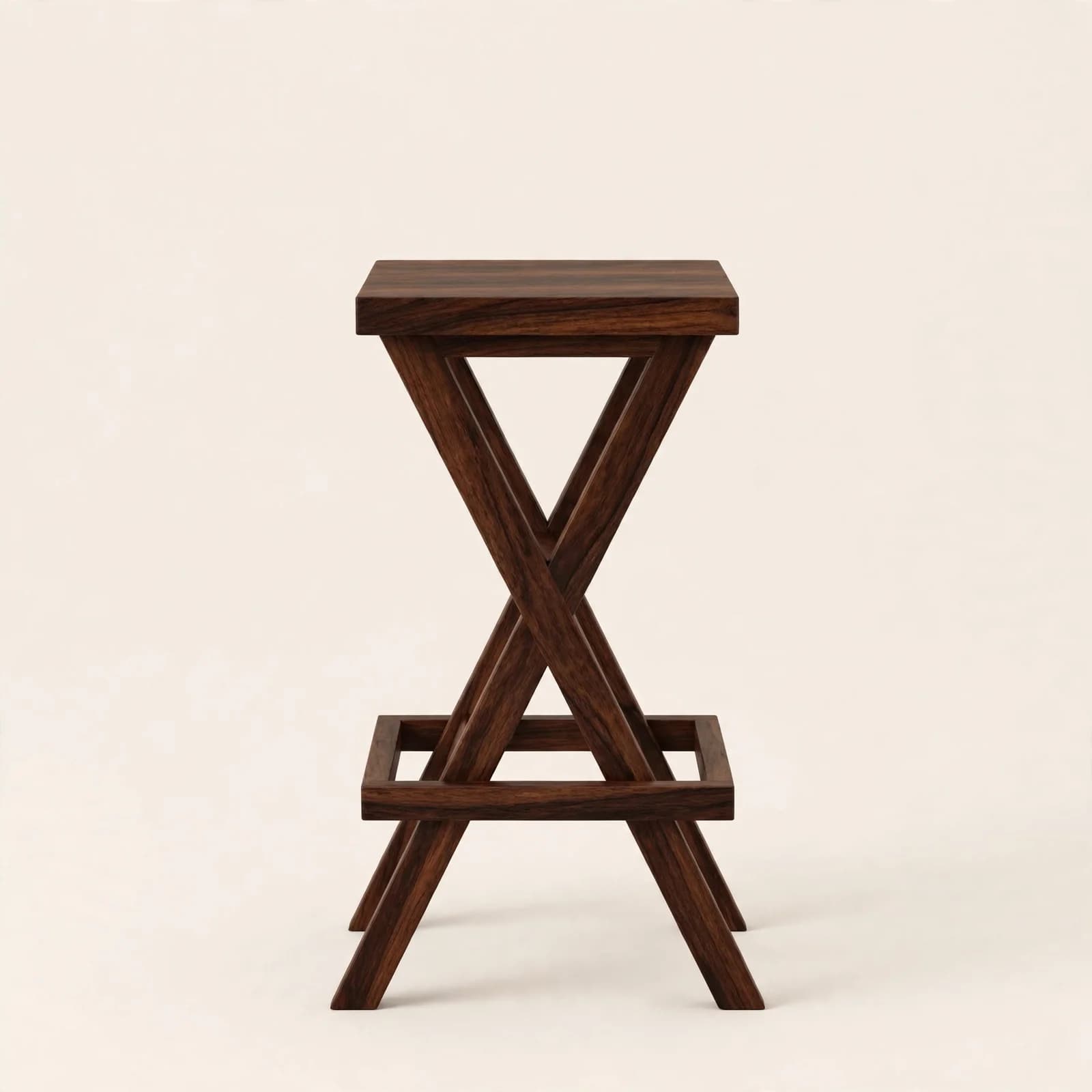 Xframe Modern Sheesham Wood Bar Stool
