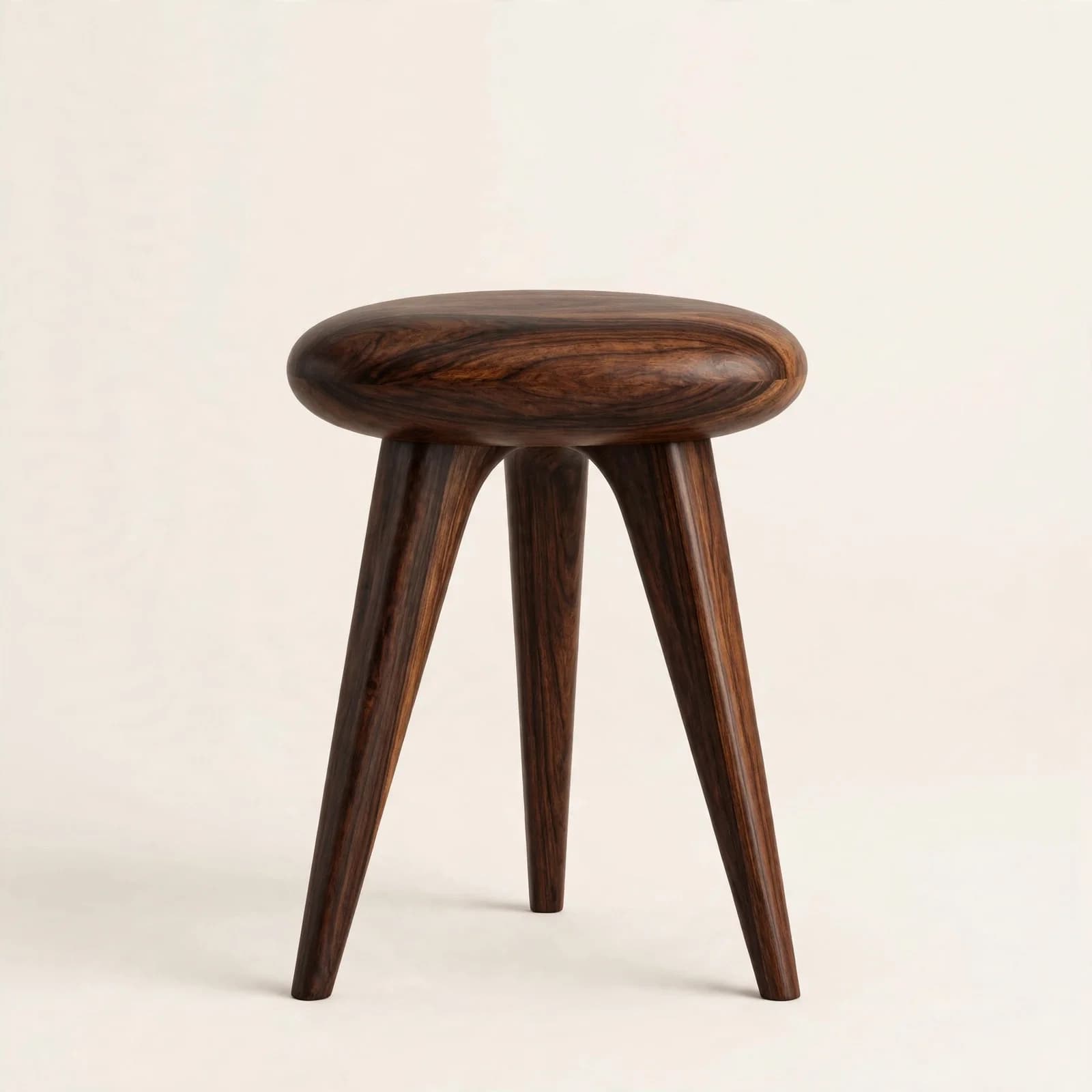 Pebble Round Modern Sheesham Wood Counter Stool