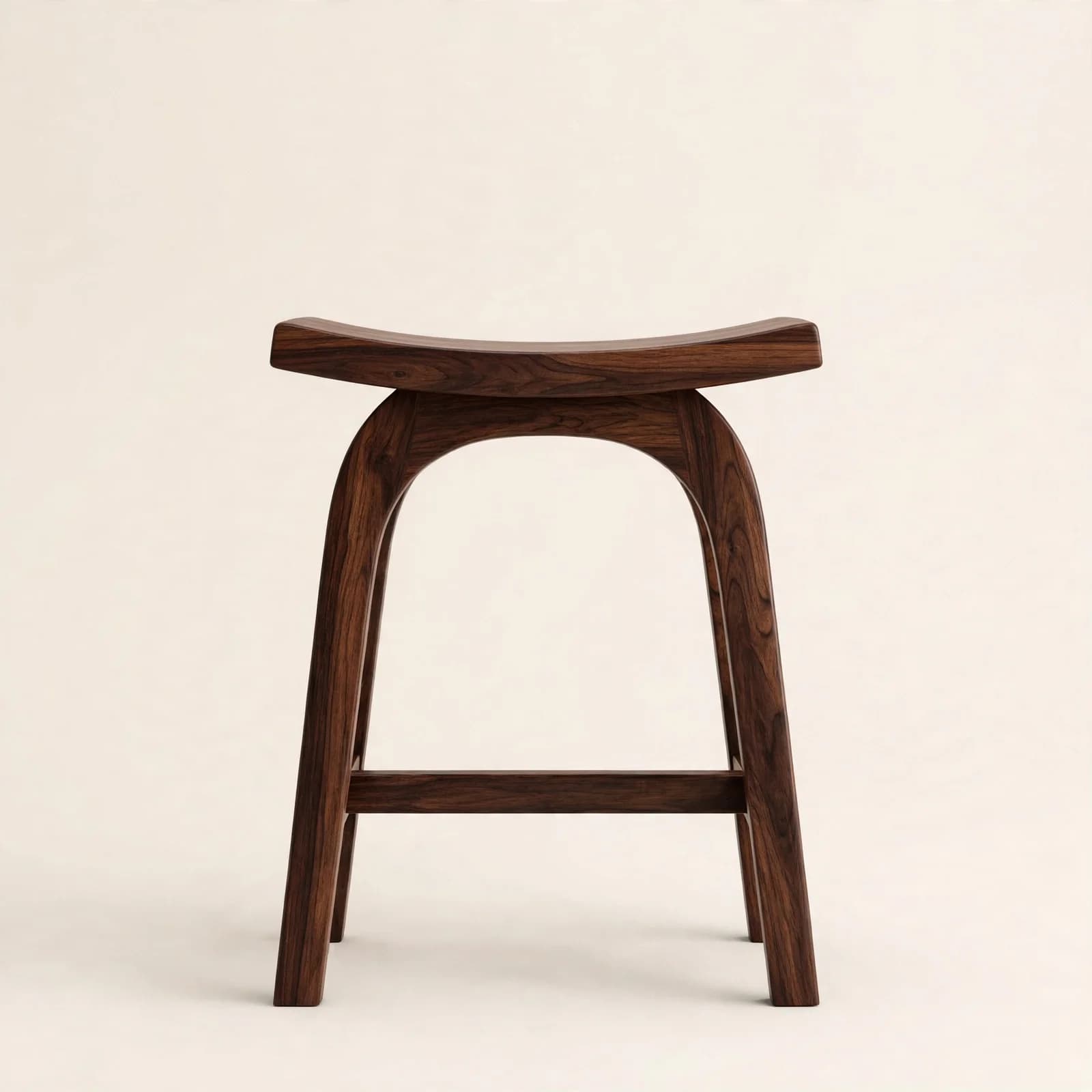 Arc Modern Sheesham Wood Counter Stool