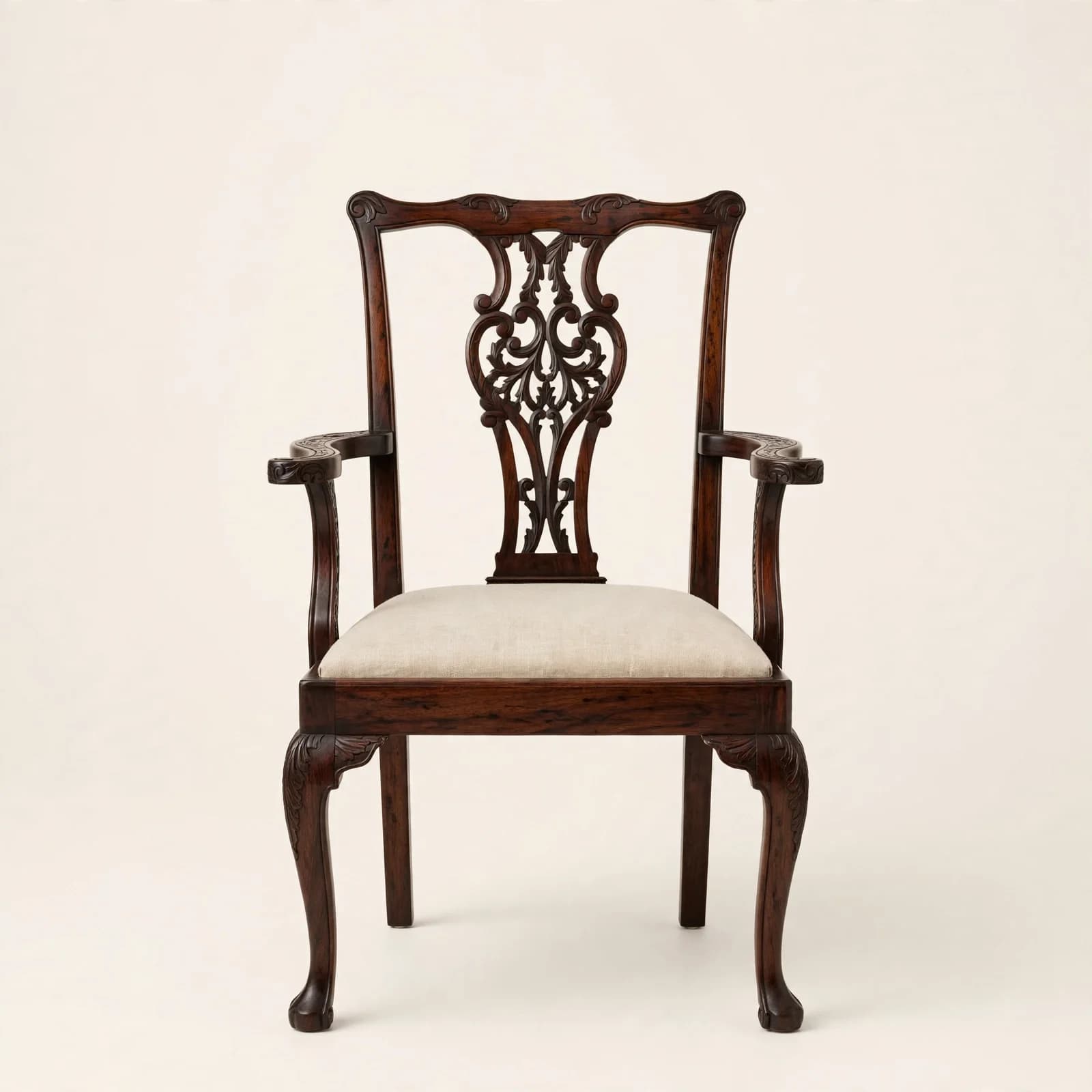 Pierced Splat Classic Sheesham Wood Dining Armchair