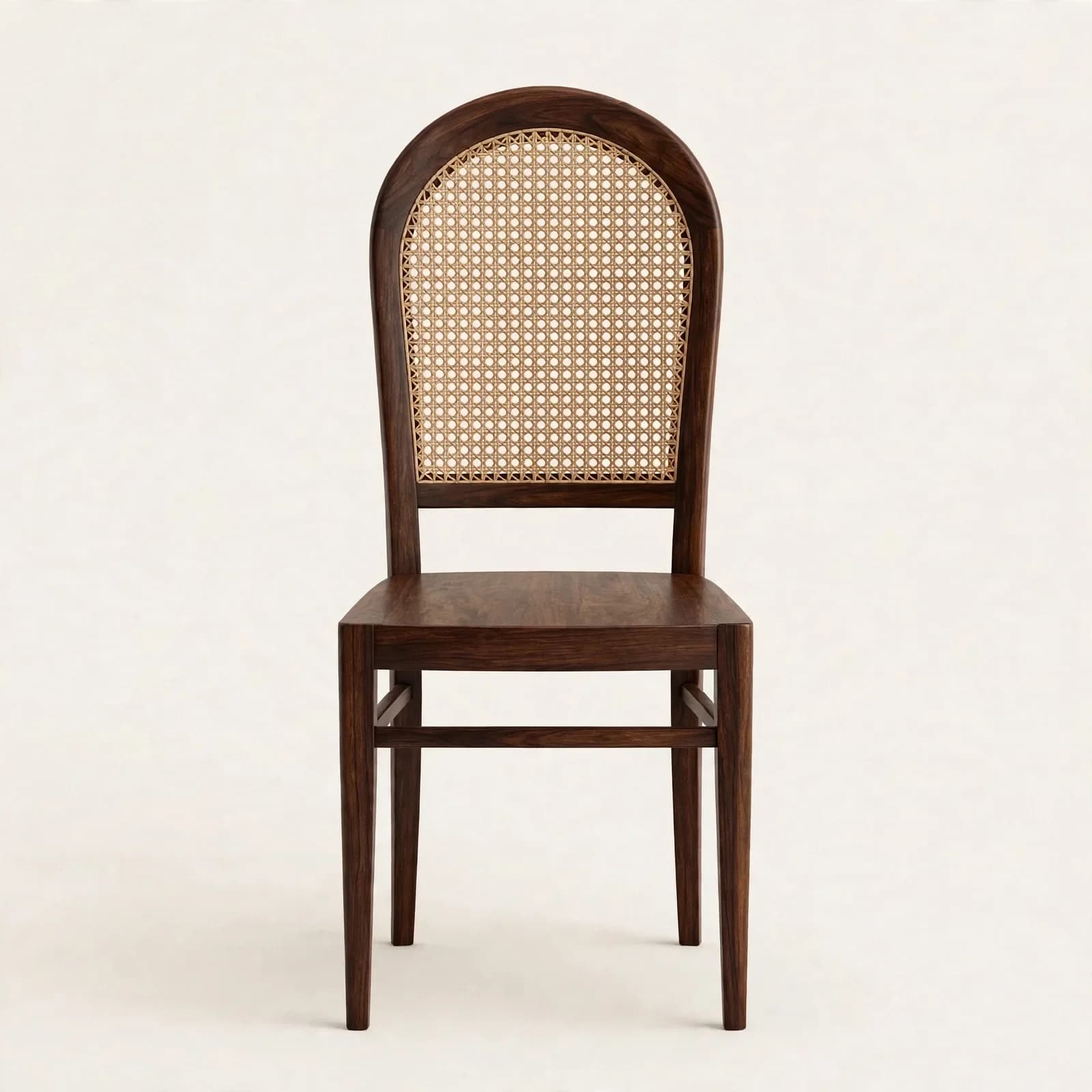 Arched Cane Back Classic Sheesham Wood Dining Chair