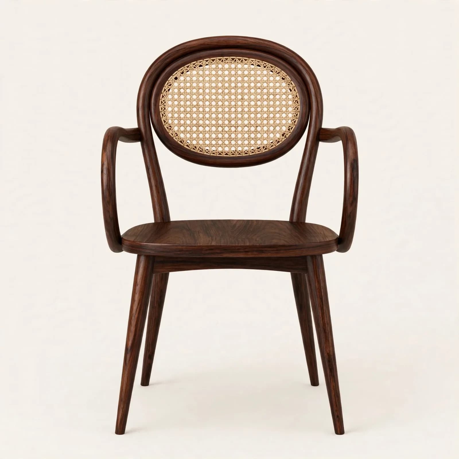 Round Back Cane Classic Sheesham Wood Dining Chair