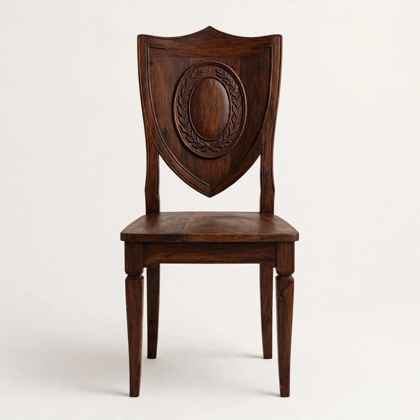 Shield Back Classic Sheesham Wood Dining Chair