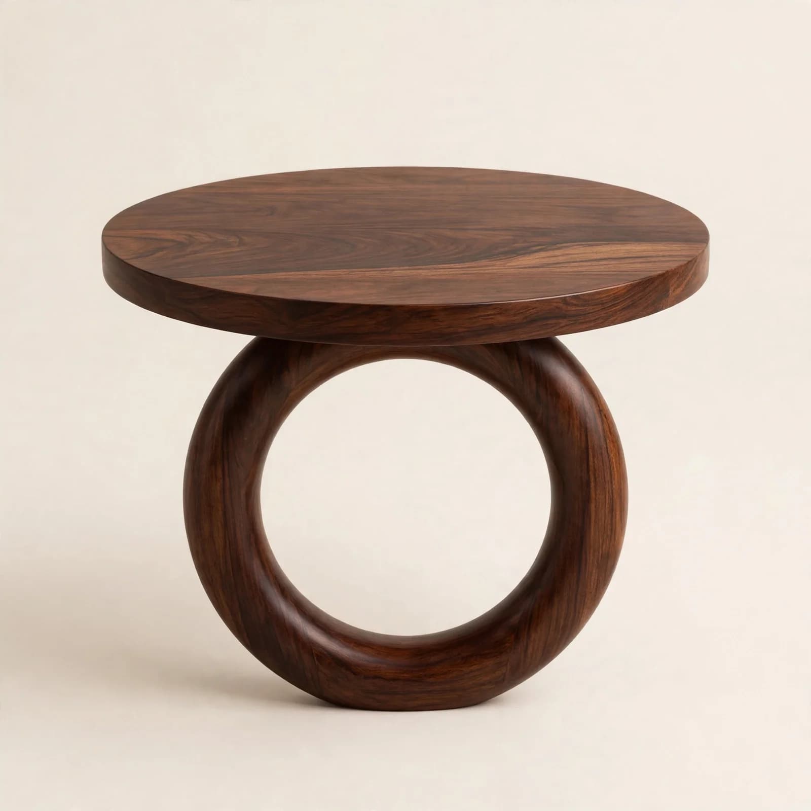 Ring Modern Sheesham Wood Side Table