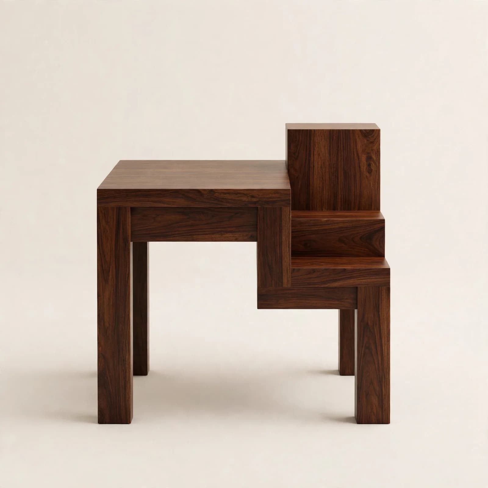 Asym Modern Sheesham Wood Side Table
