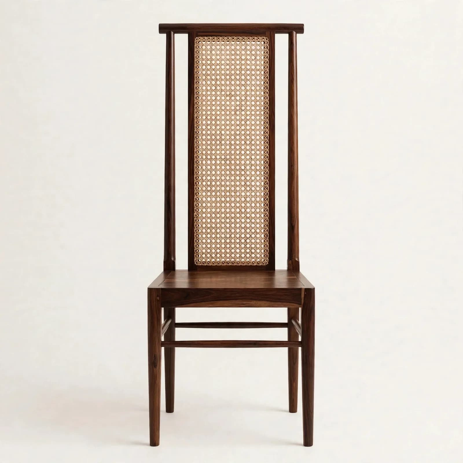 Tall Cane Back Classic Sheesham Wood Dining Chair