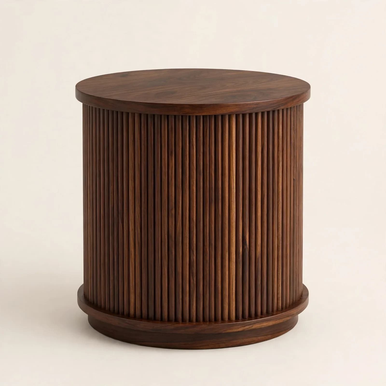 Drum Modern Sheesham Wood Side Table