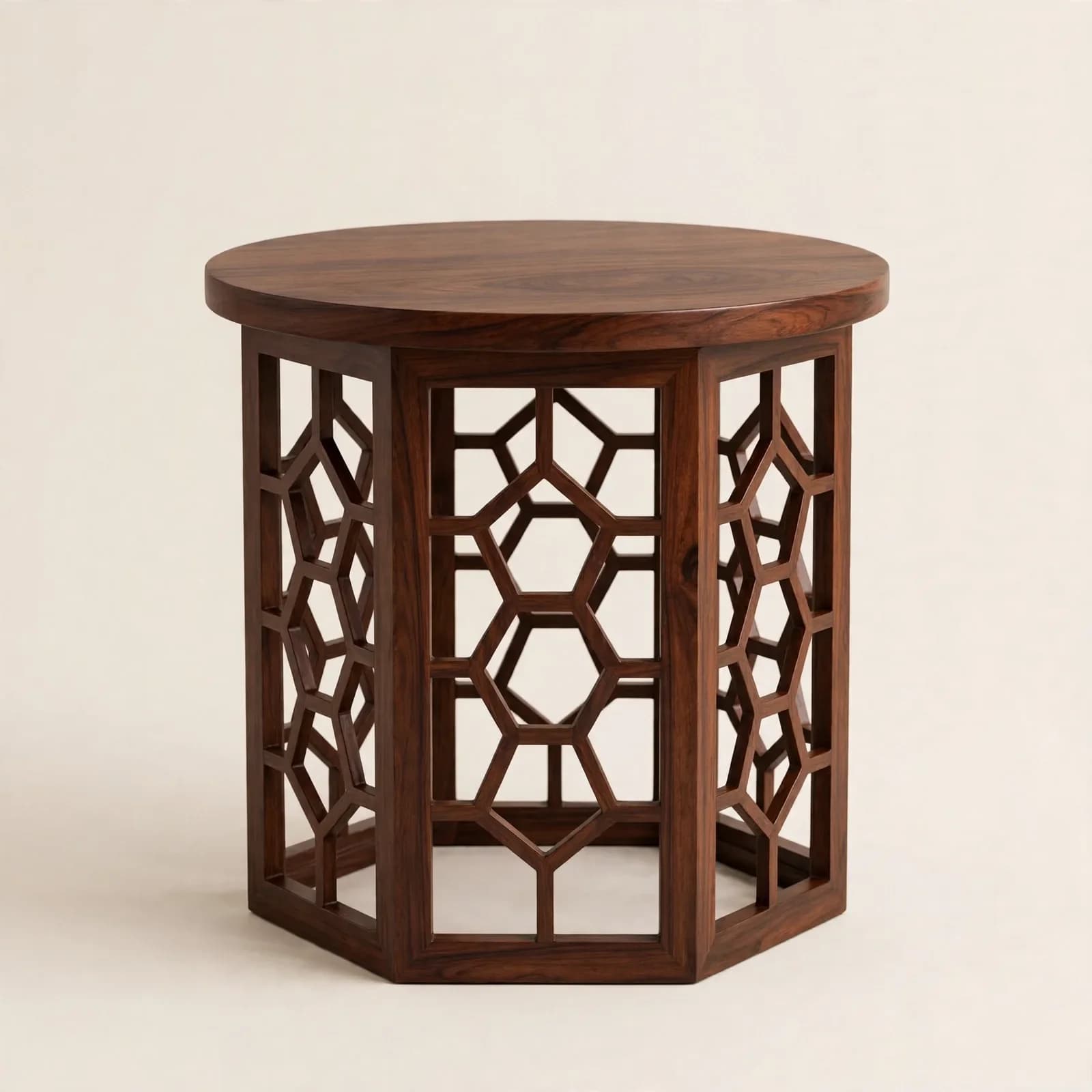 Jali Modern Sheesham Wood Side Table