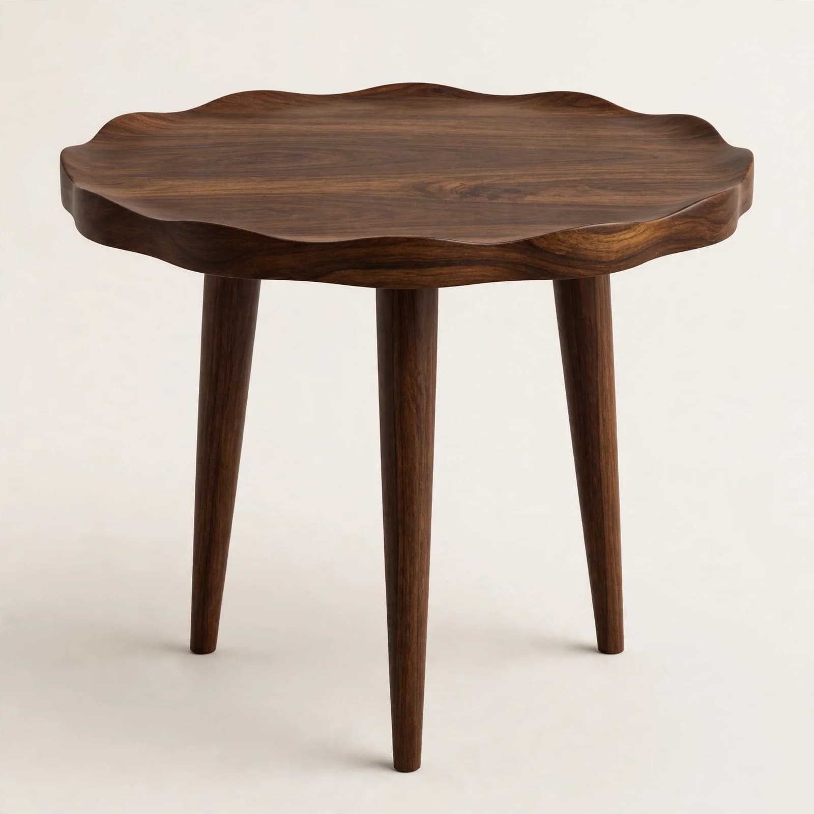 Wave Modern Sheesham Wood Side Table