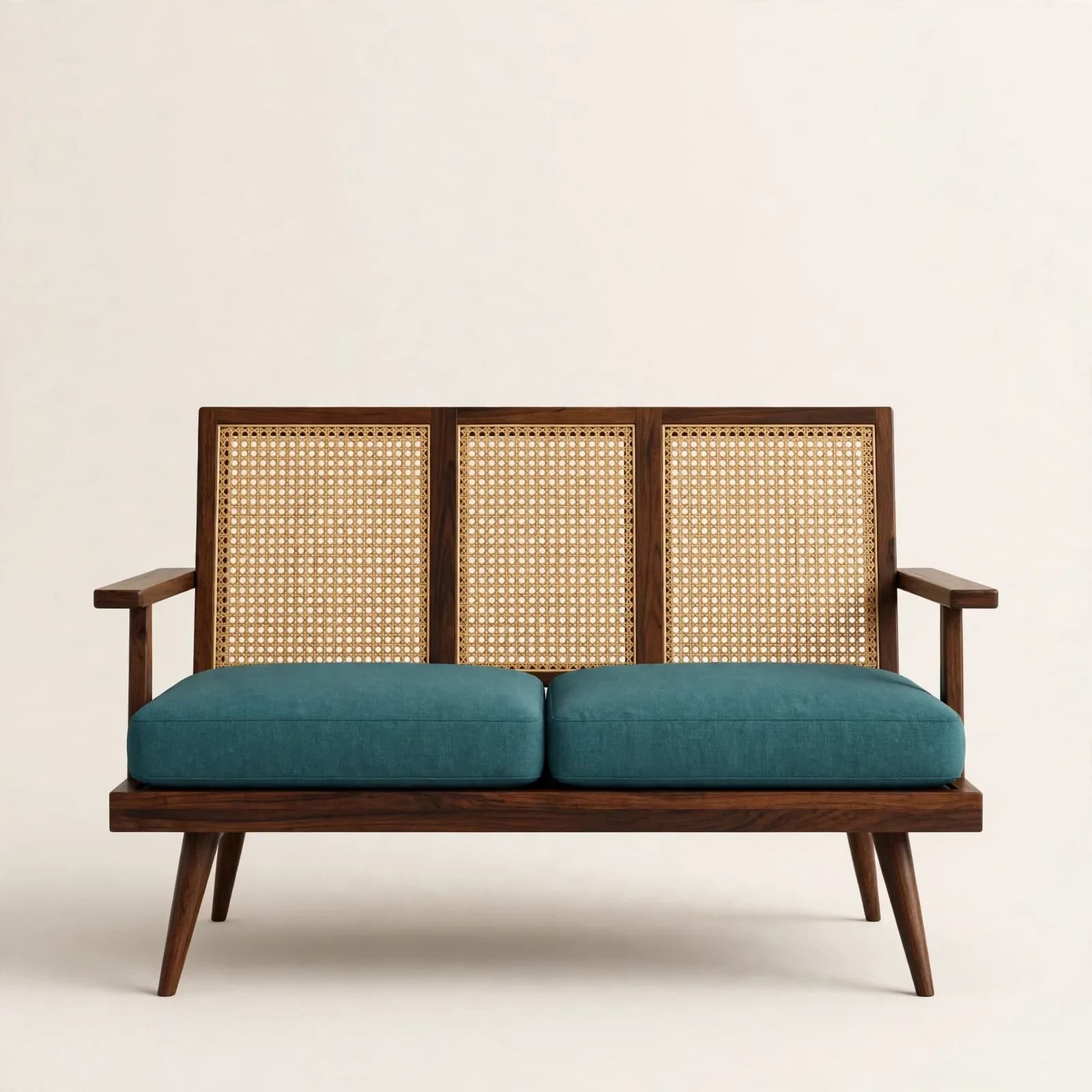 Danish Mid-Century Sheesham Wood 2 Seater Sofa