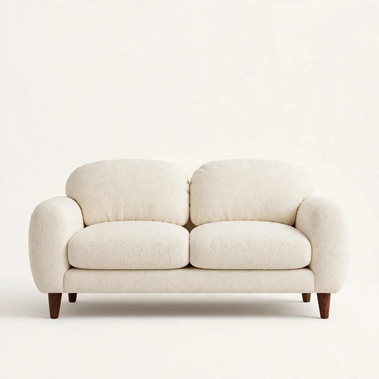 Boucle Cloud Designer Sheesham Wood 2 Seater Sofa