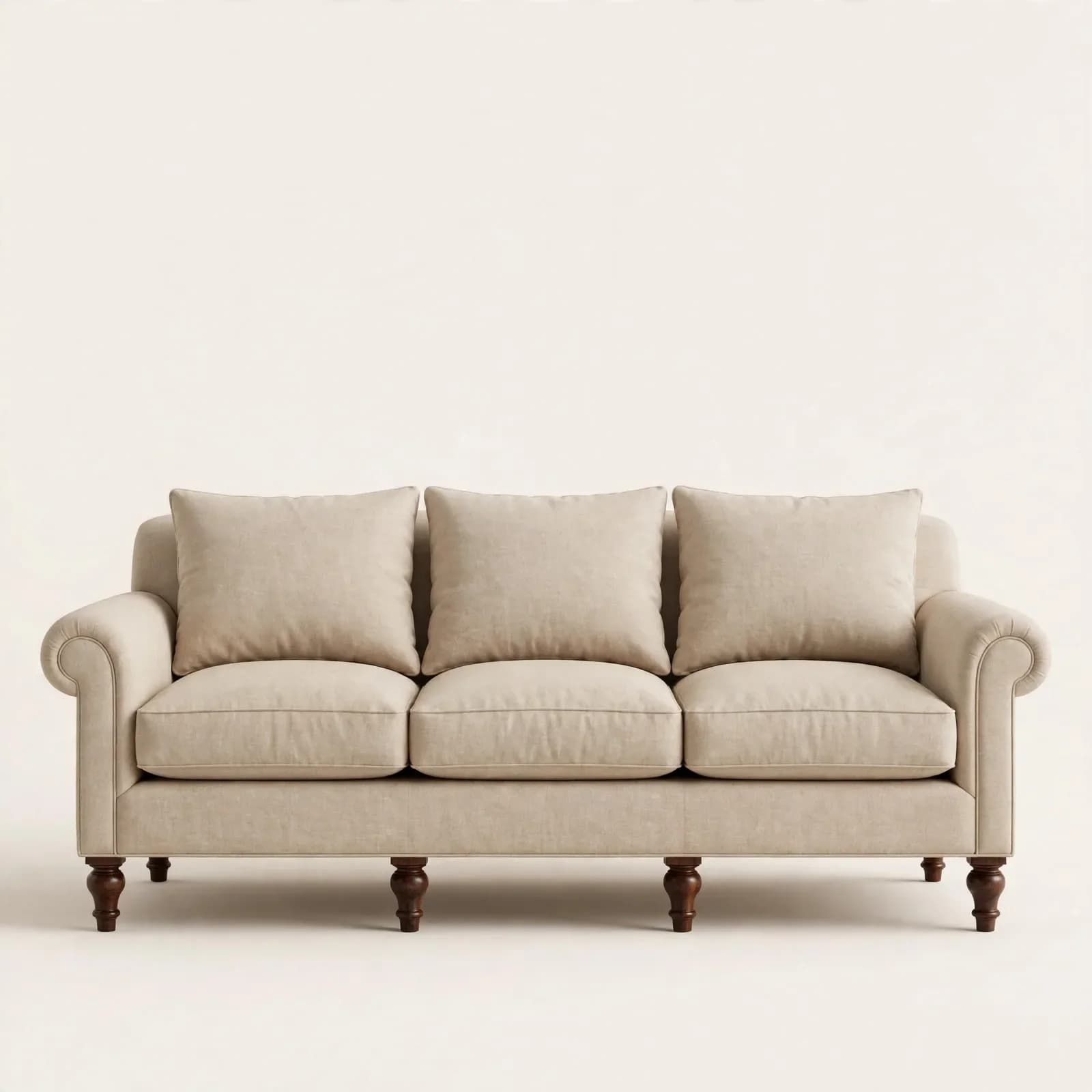 Rollarm Classic Sheesham Wood 3 Seater Sofa