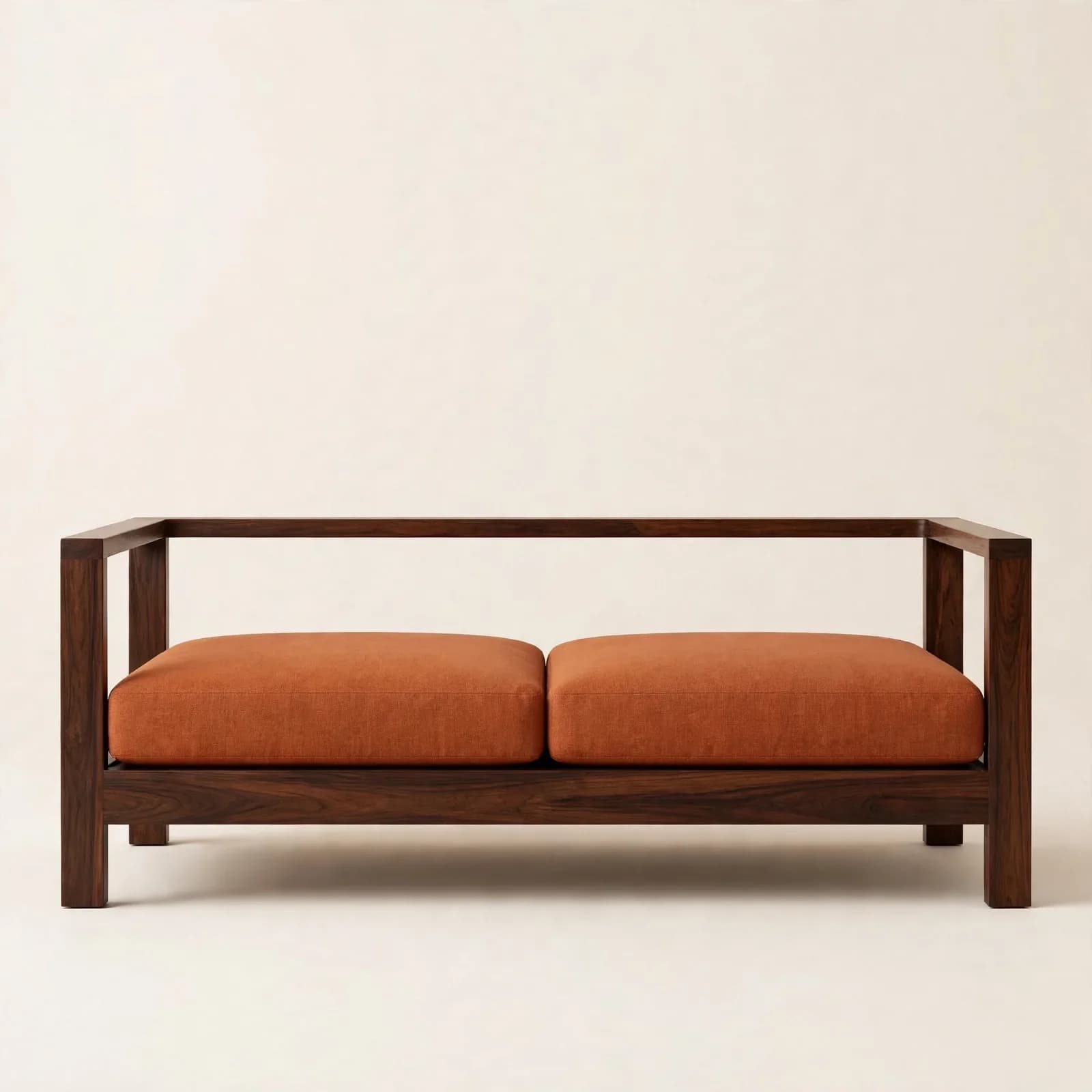Lowlounge Contemporary Sheesham Wood 2 Seater Sofa