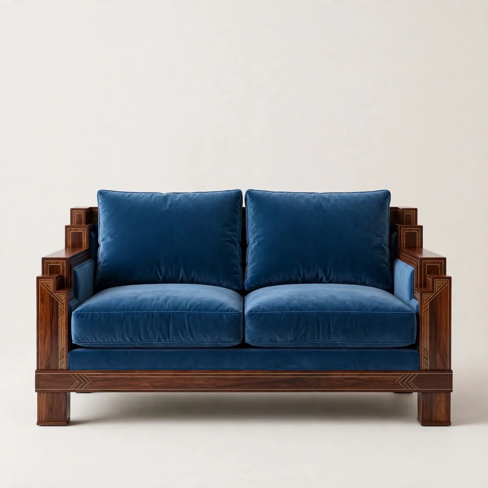 Artdeco Designer Sheesham Wood 2 Seater Sofa