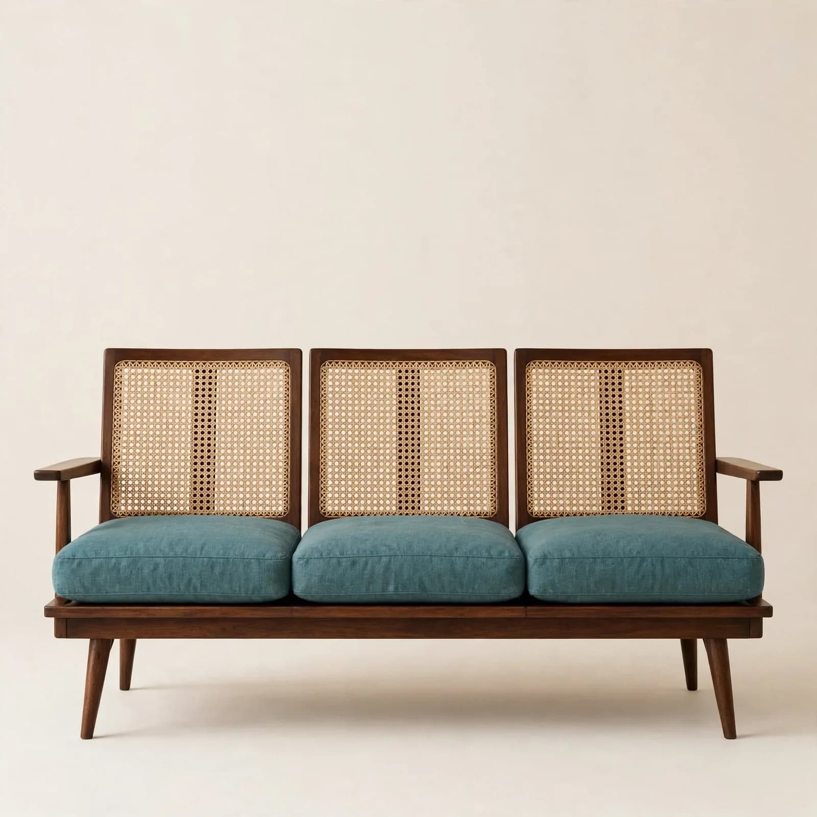 Danish Mid-Century Sheesham Wood 3 Seater Sofa