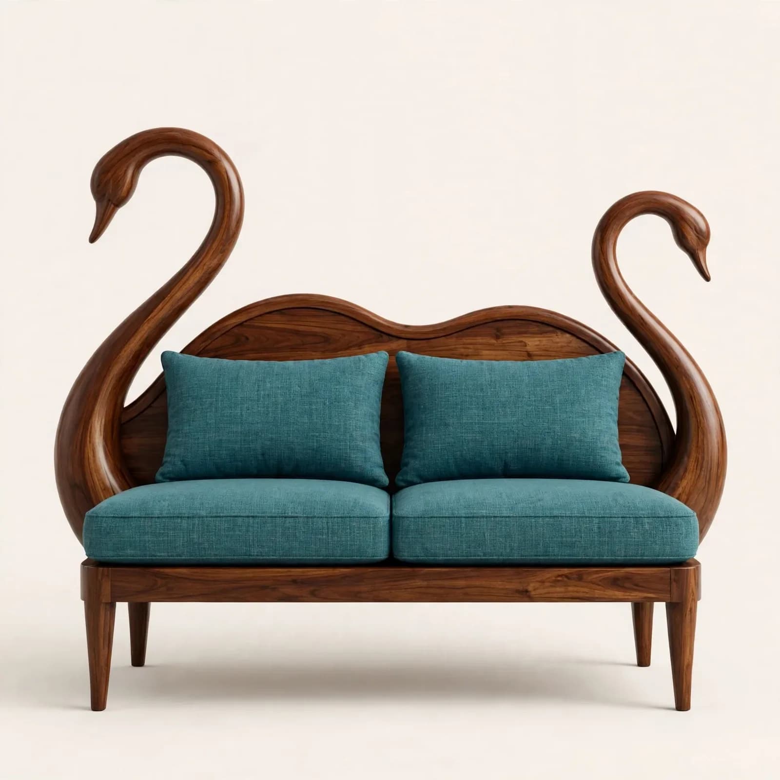 Swan Designer Sheesham Wood 2 Seater Sofa