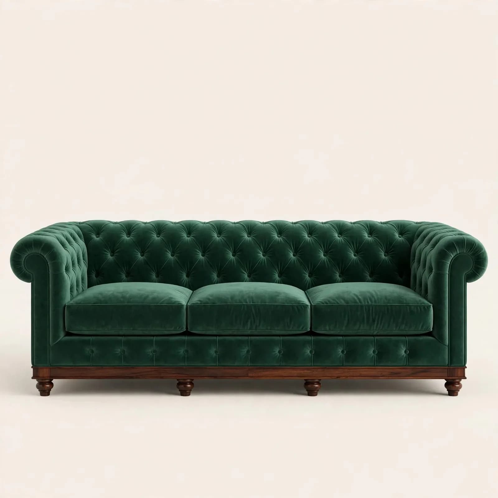 Chesterfield Classic Sheesham Wood 3 Seater Sofa