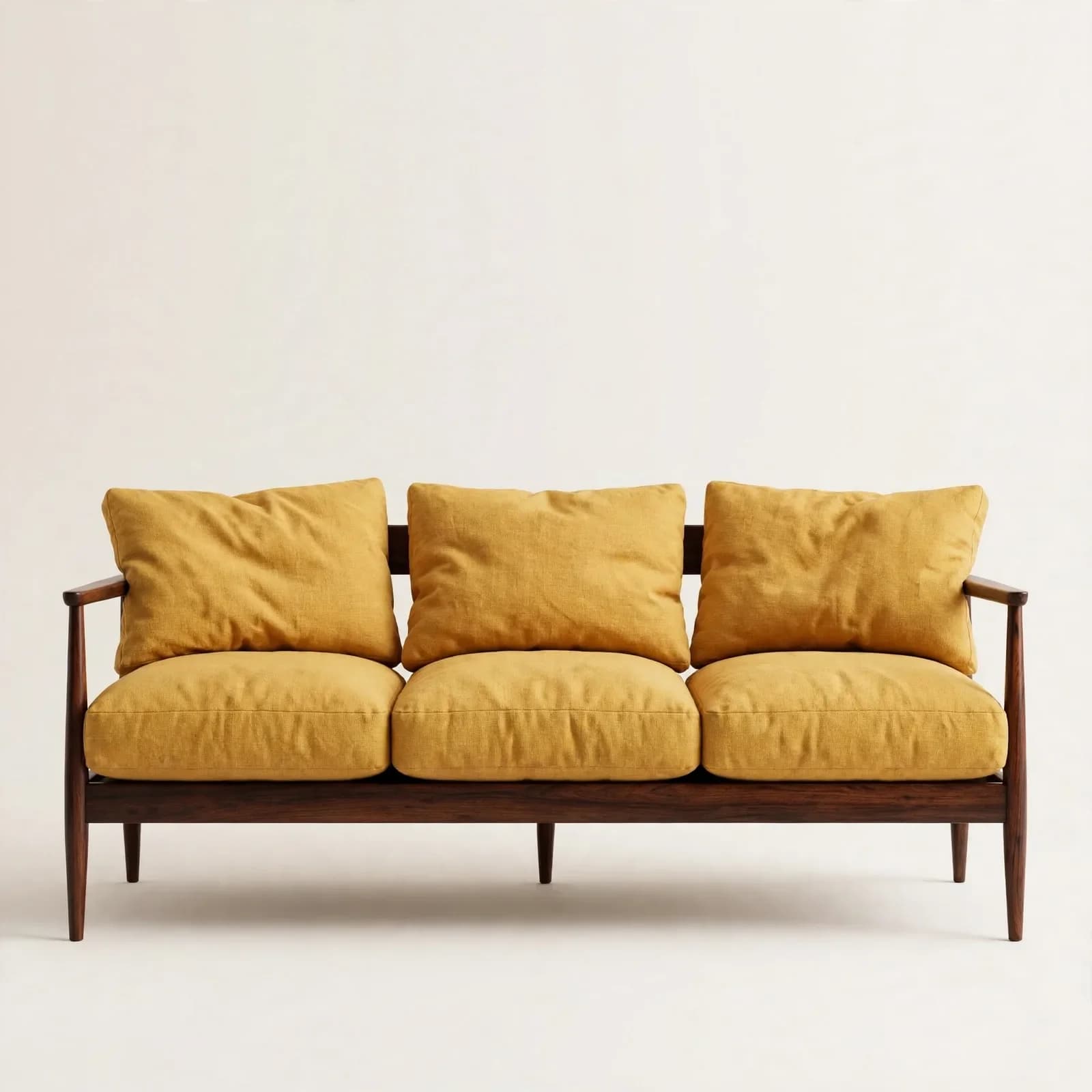 Midcentury Classic Sheesham Wood 3 Seater Sofa