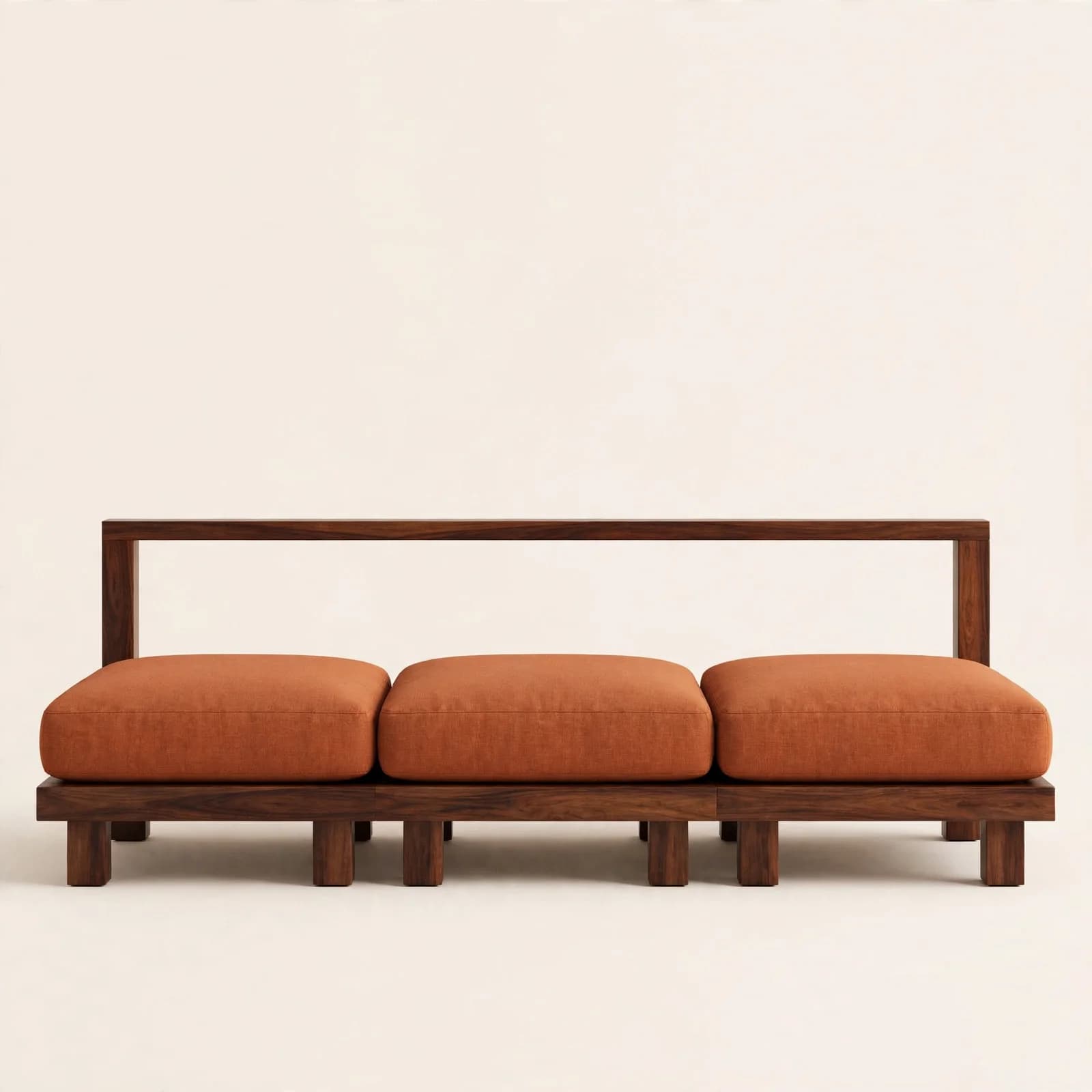 Lowlounge Contemporary Sheesham Wood 3 Seater Sofa