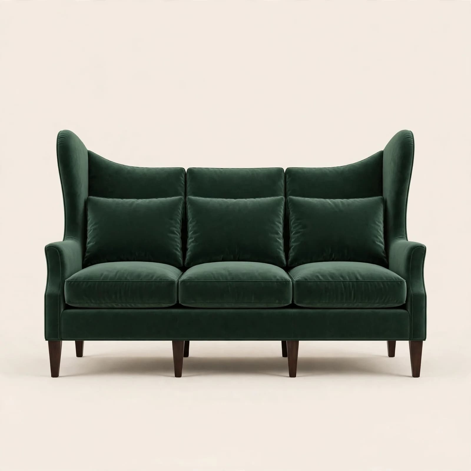 Wingback Designer Sheesham Wood 3 Seater Sofa
