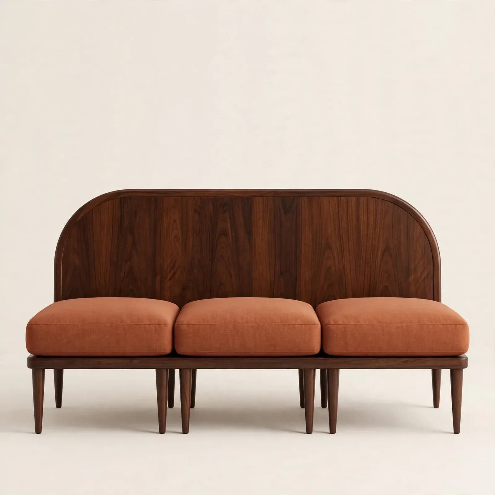 Arch Contemporary Sheesham Wood 3 Seater Sofa