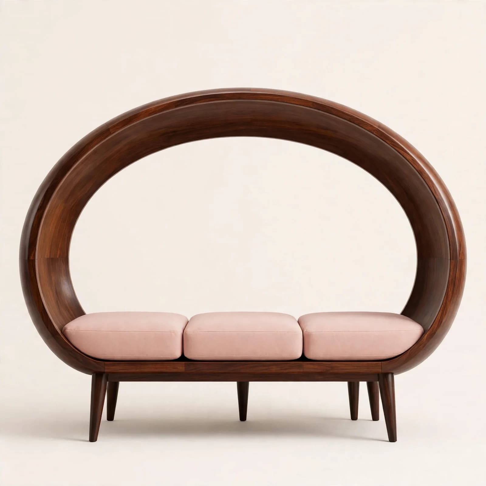 Pod Contemporary Sheesham Wood 3 Seater Sofa